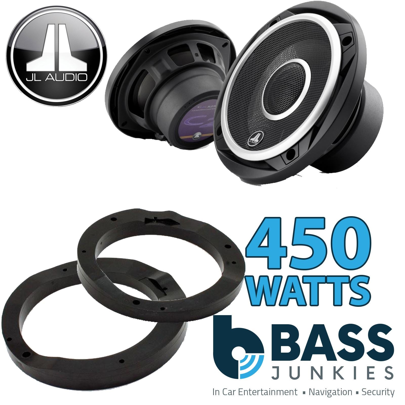 JL Audio C2-525X 2-Way 130mm/13cm/5.25" Coaxial Speakers (Per Pair 450 Watts) Fits Mercedes E-Class 1996-02