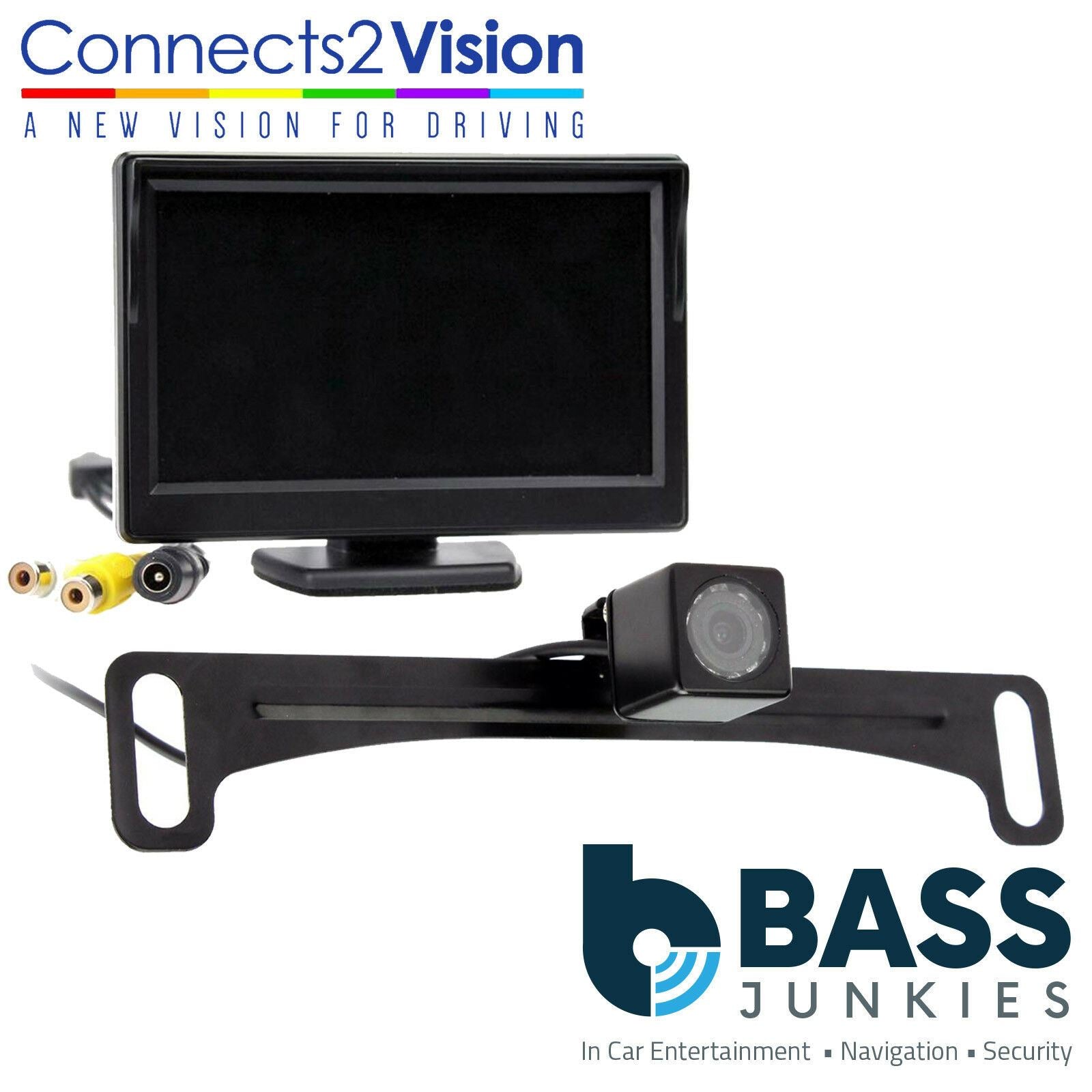 Connects2 Universal Car Van Reverse Number Plate Camera & 5" Dash Mount Screen Kit