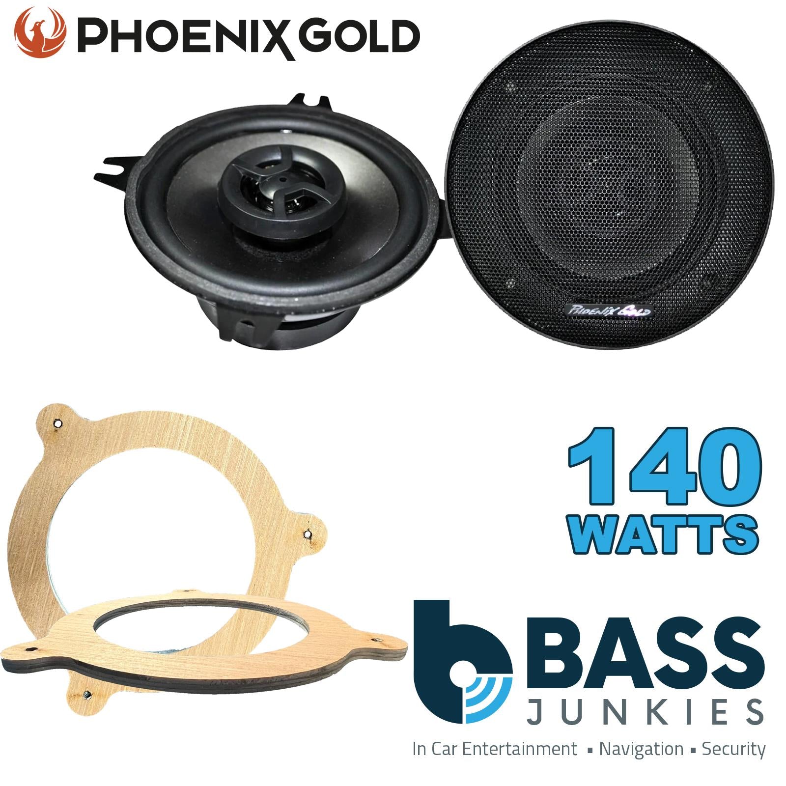 Phoenix Gold Z4CX 100mm/10cm/4" 2-Way Coaxial Car speakers (Per Pair Max 140|70 watts RMS) Fits Peugeot Bipper 2008-12