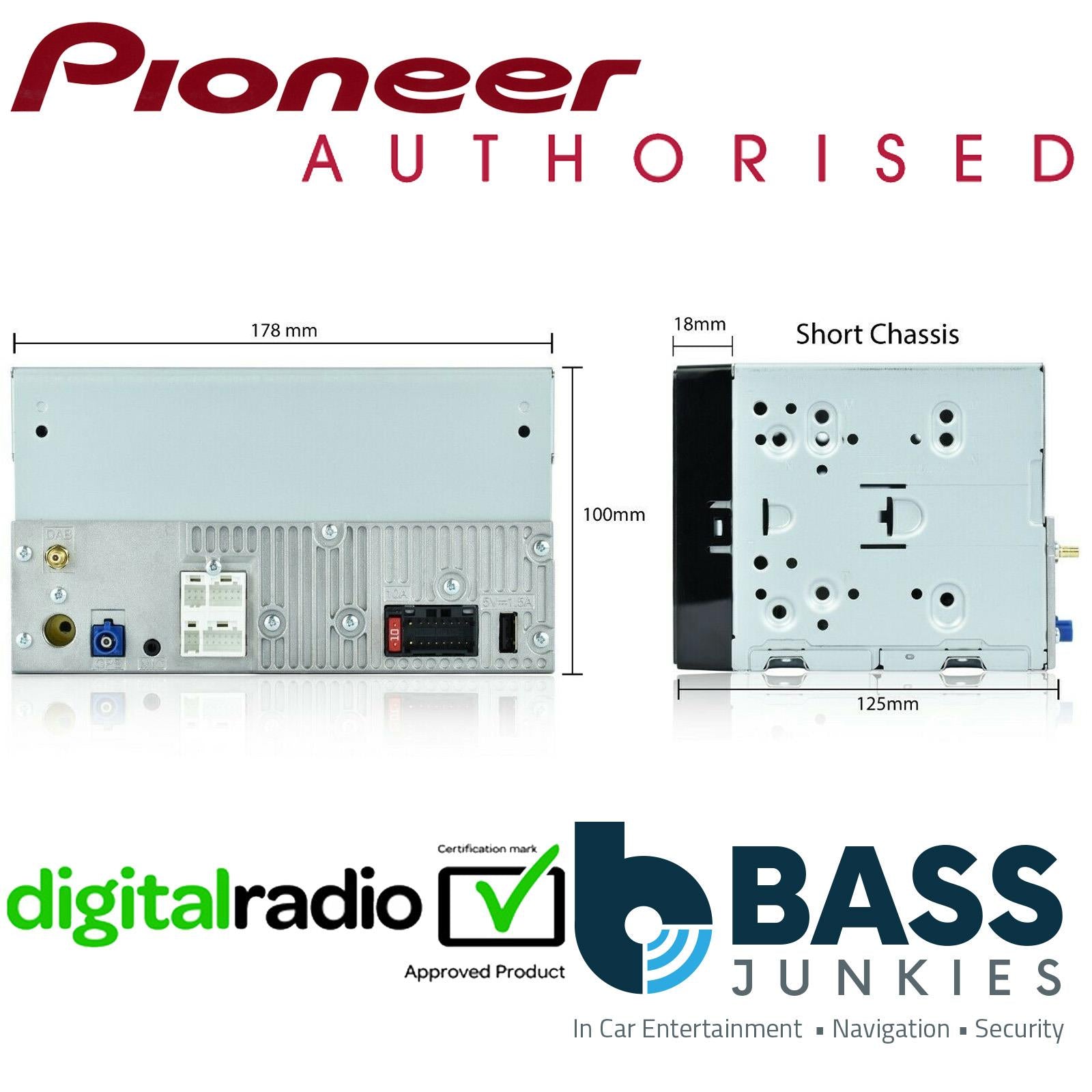 Pioneer SPH-DA360DAB 6.8" Wireless Apple CarPlay Bluetooth DAB Radio Car Stereo