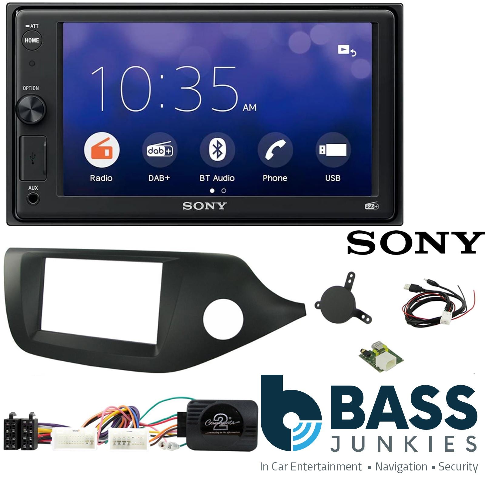 SONY XAV-1550D DAB+ Smart Bluetooth Car Radio + Stereo fitting kit + Steering Wheel Controls Loom for Kia Cee'd 2012-2018	 | Kia Pro-Cee'd 2012-2018