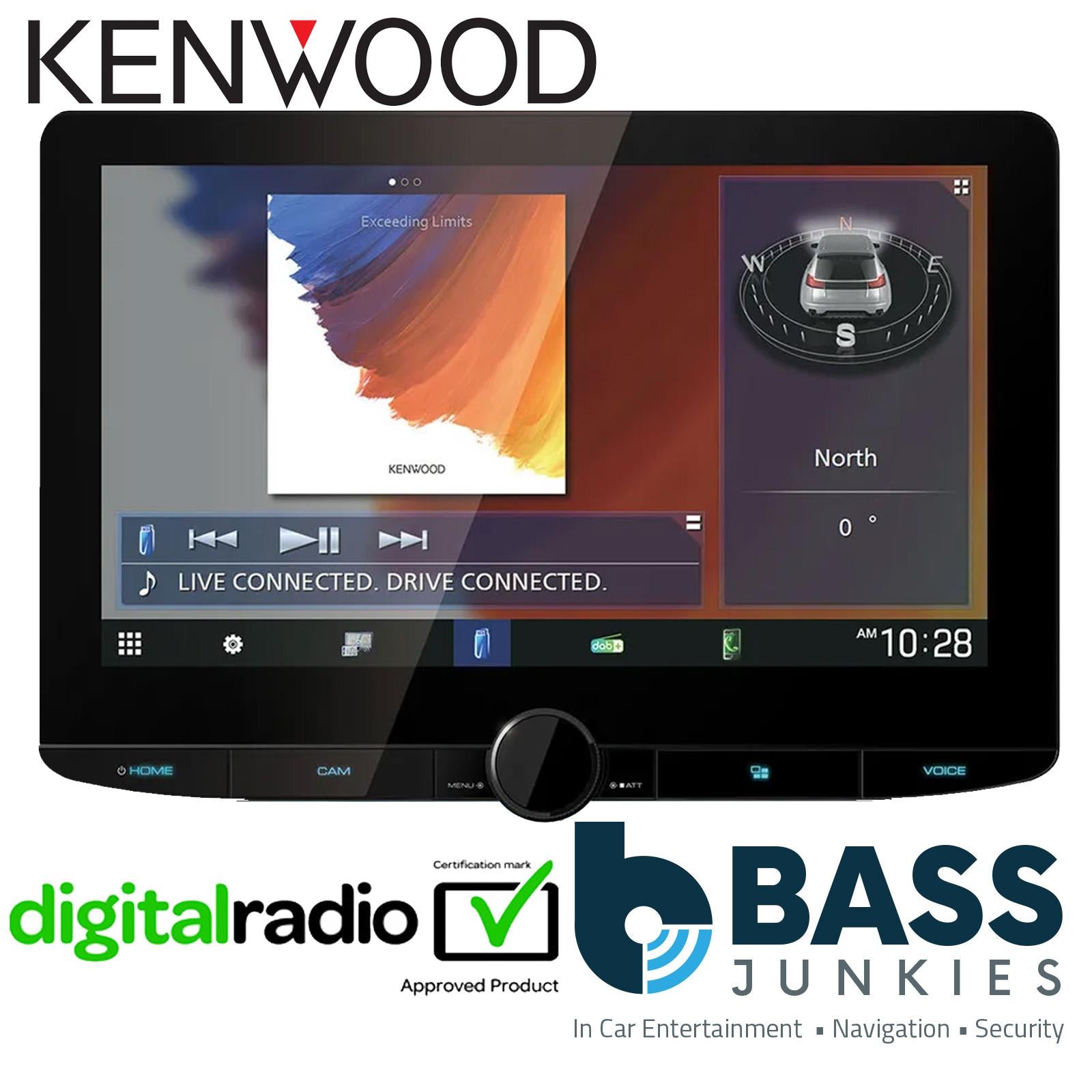 Kenwood DMX9720XDS 10.1" HD BT DAB+ Wireless CarPlay Android Floating Screen