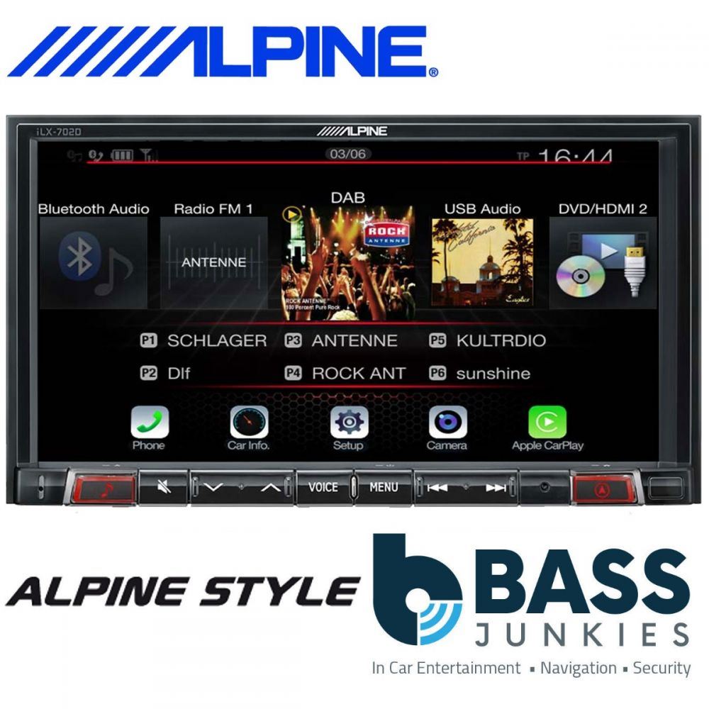 Alpine iLX-702D KIT Smart Forfour Fortwo 7” DAB Bluetooth CarPlay Android Stereo & White Fitting Kit