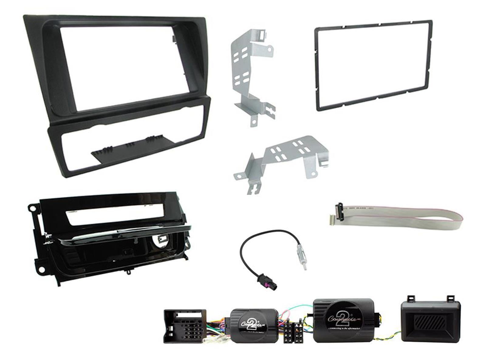 Grundig 6.8" Apple Android Double Din Stereo Fitting Kit + Steering Wheel Stalk Controls to fit BMW 3-Series 2005-12