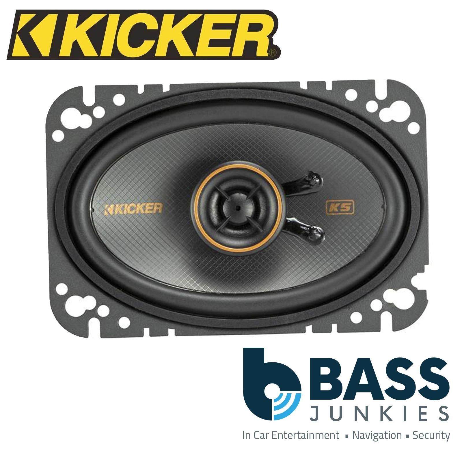 KICKER 47KSC4604 2-Way 4x6 Inch 4 Ohms 150W Max Power Car Audio Coaxial Speakers