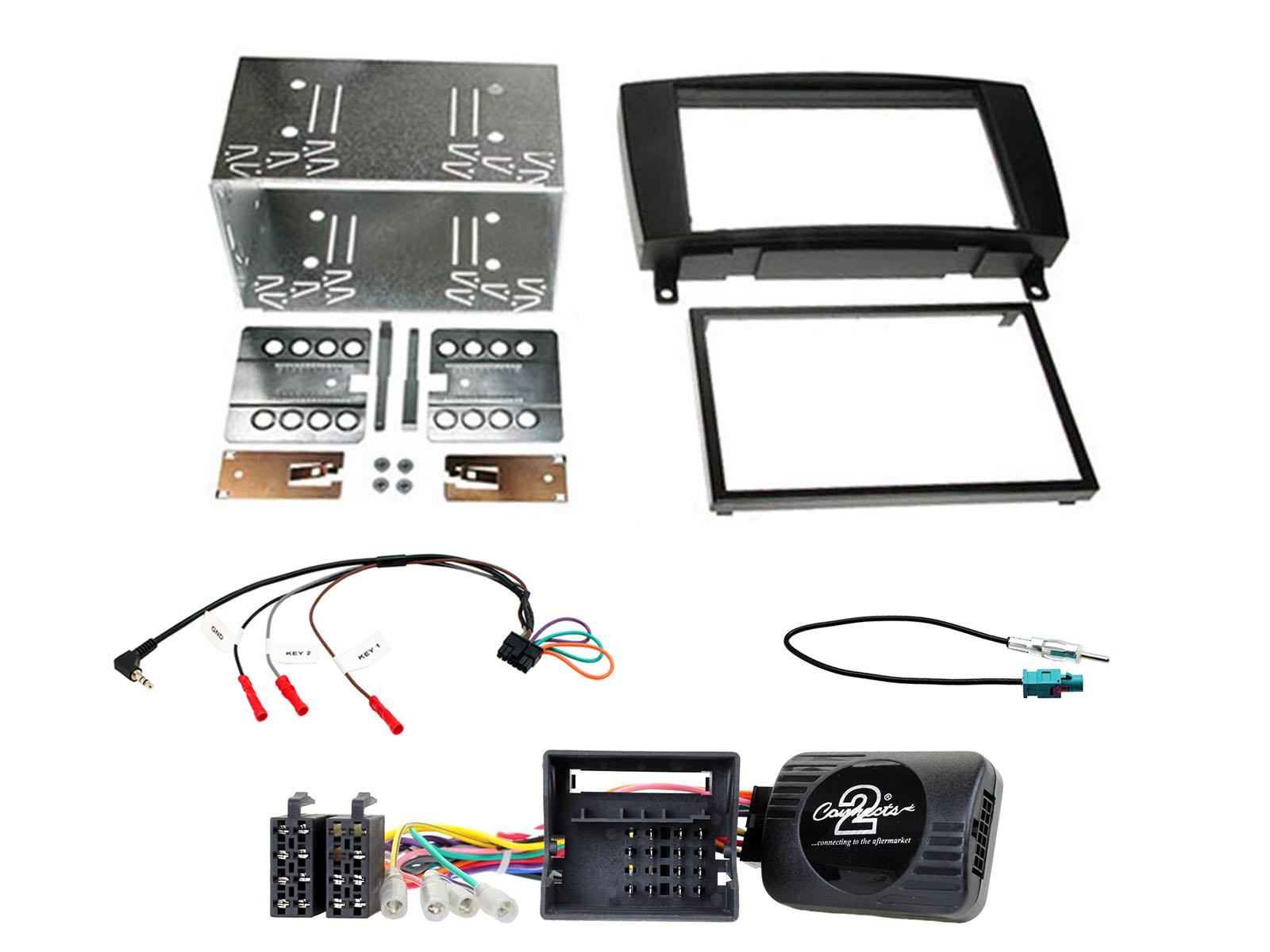 Sony DSX-B700 Bluetooth MP3 USB AUX 4 x 55W Double Din Car Stereo Radio Player + Connects2 Double Din + Steering Wheel Controls fits Mercedes CLK 2004-09