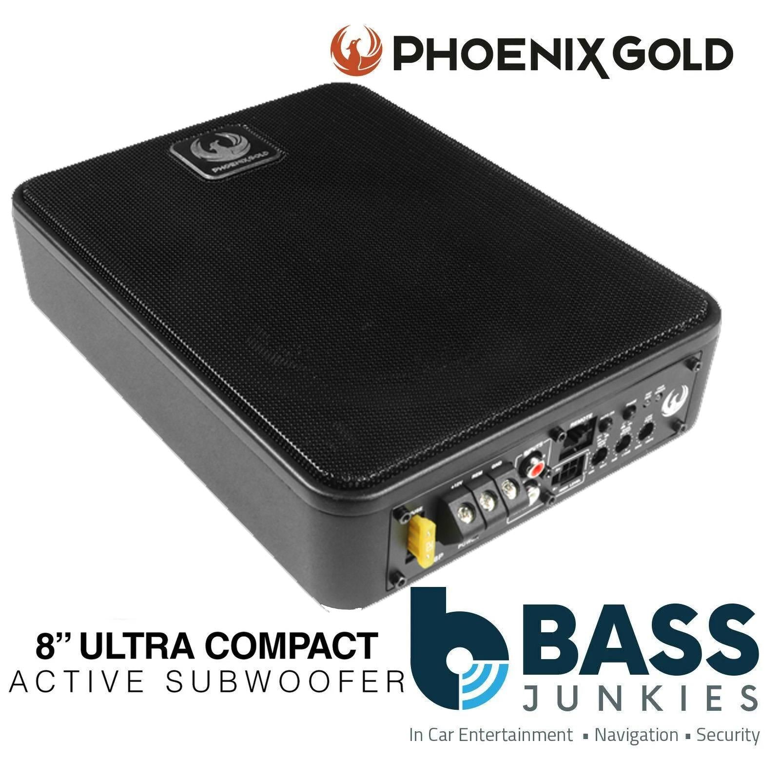 Phoenix Gold ZB8P 600 Watts 8″ Ultra Slim Compact Active Car Underseat Sub Subwoofer