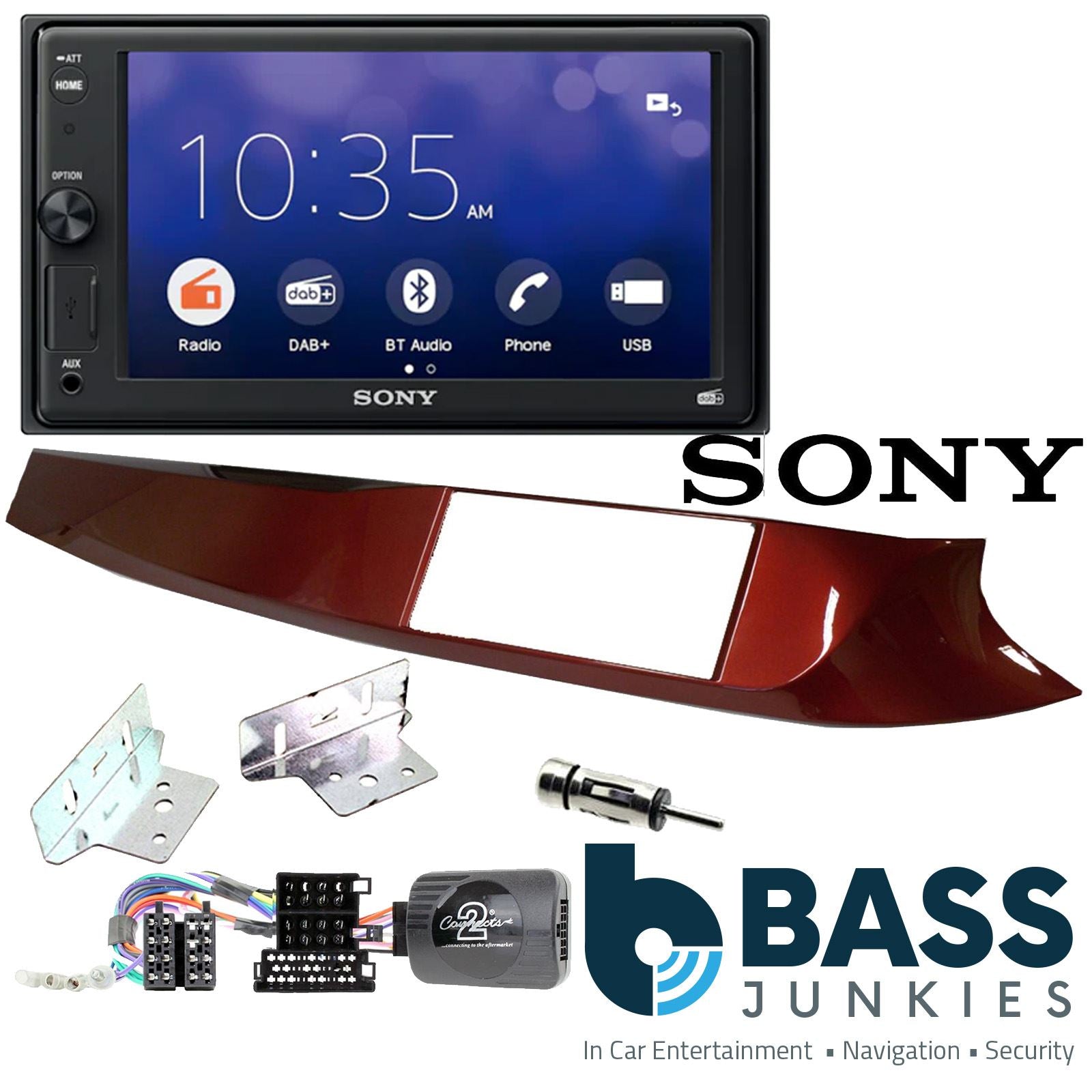 SONY XAV-1550D DAB+ Smart Bluetooth Car Radio + Stereo fitting kit + Steering Wheel Controls Loom for Alfa Romeo Giulietta 2010-2014