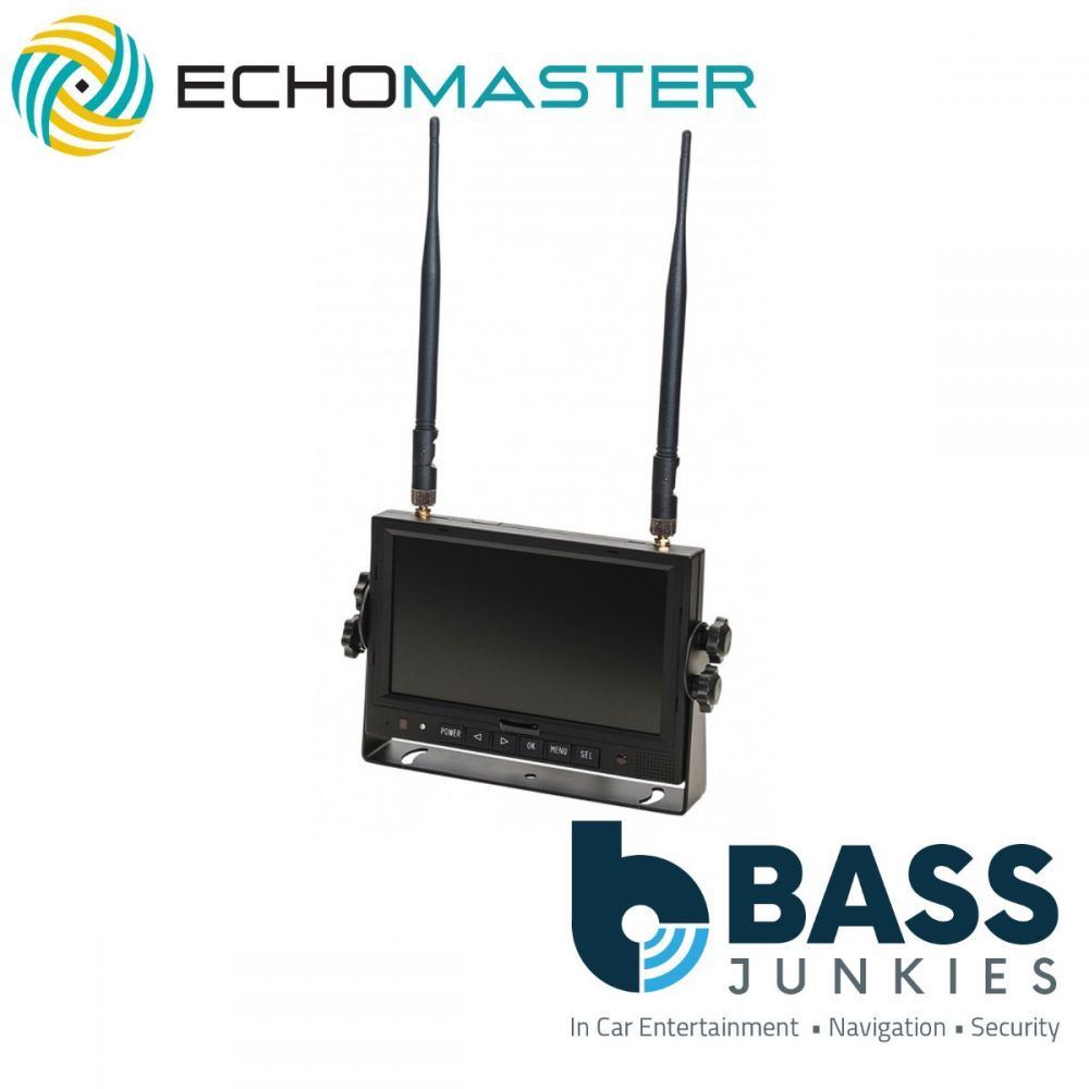 Echomaster MON-7044-WL 7" Wireless Quad Input Car Dash Mount Monitor Screen