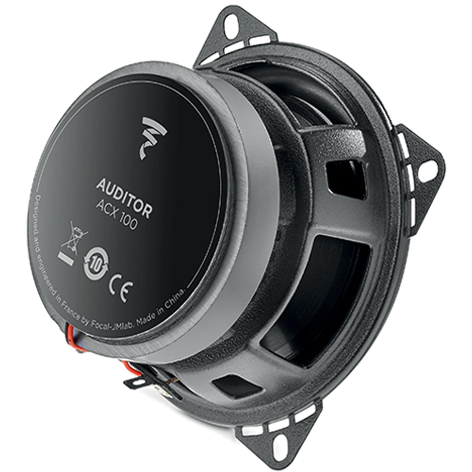 Focal ACX100 100mm/10cm/4" Car Door Coaxial Speakers (Per Pair Max 120 watts | 60 watts RMS) Each Speaker: Max 60 watts | RMS 30 watts [Woofer/Tweeter/Crossover]