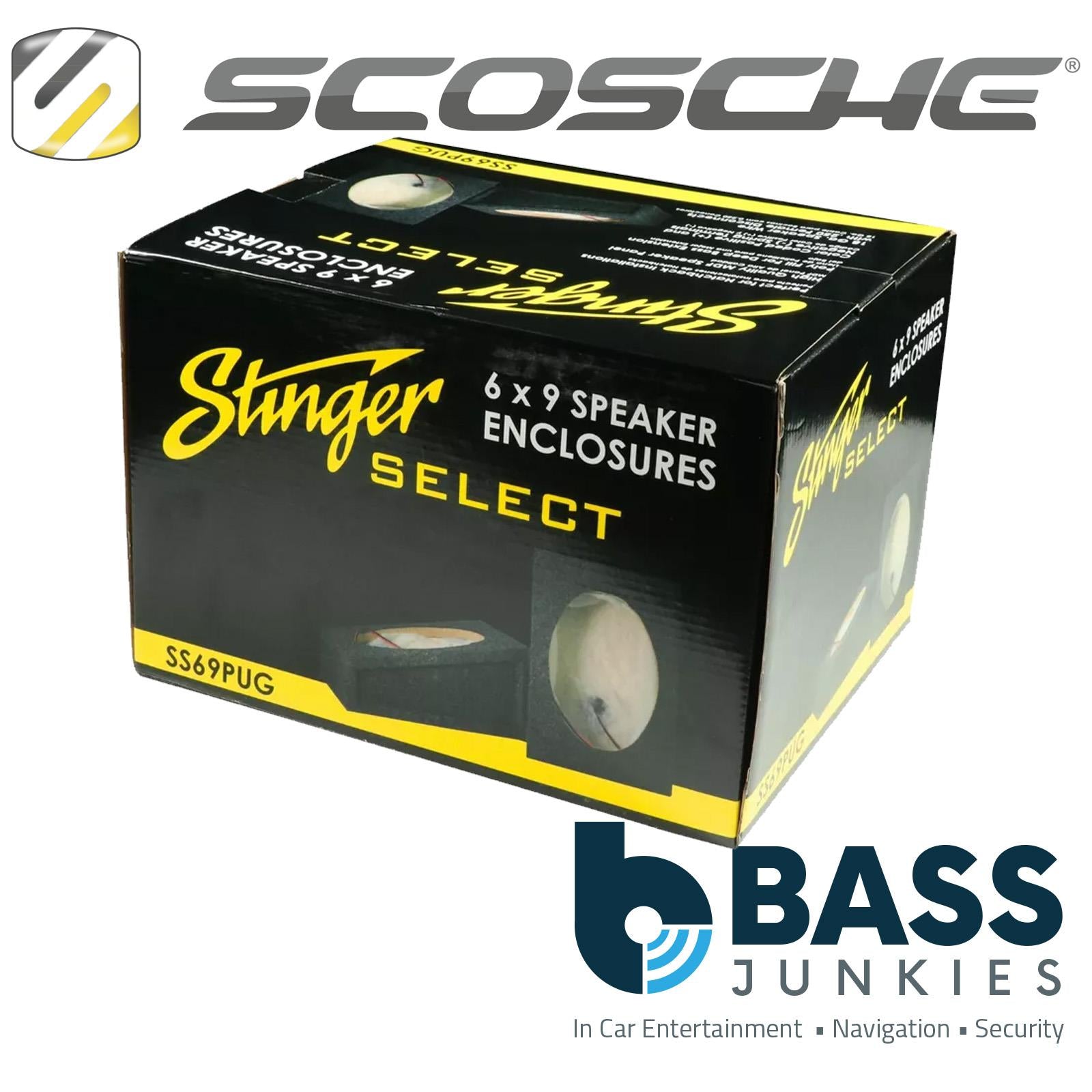 Scosche SS69PUG - Car Van Boat Pickup Truck Caravan Speaker Shelf Pair of 6x9 MDF Enclosure Boxes