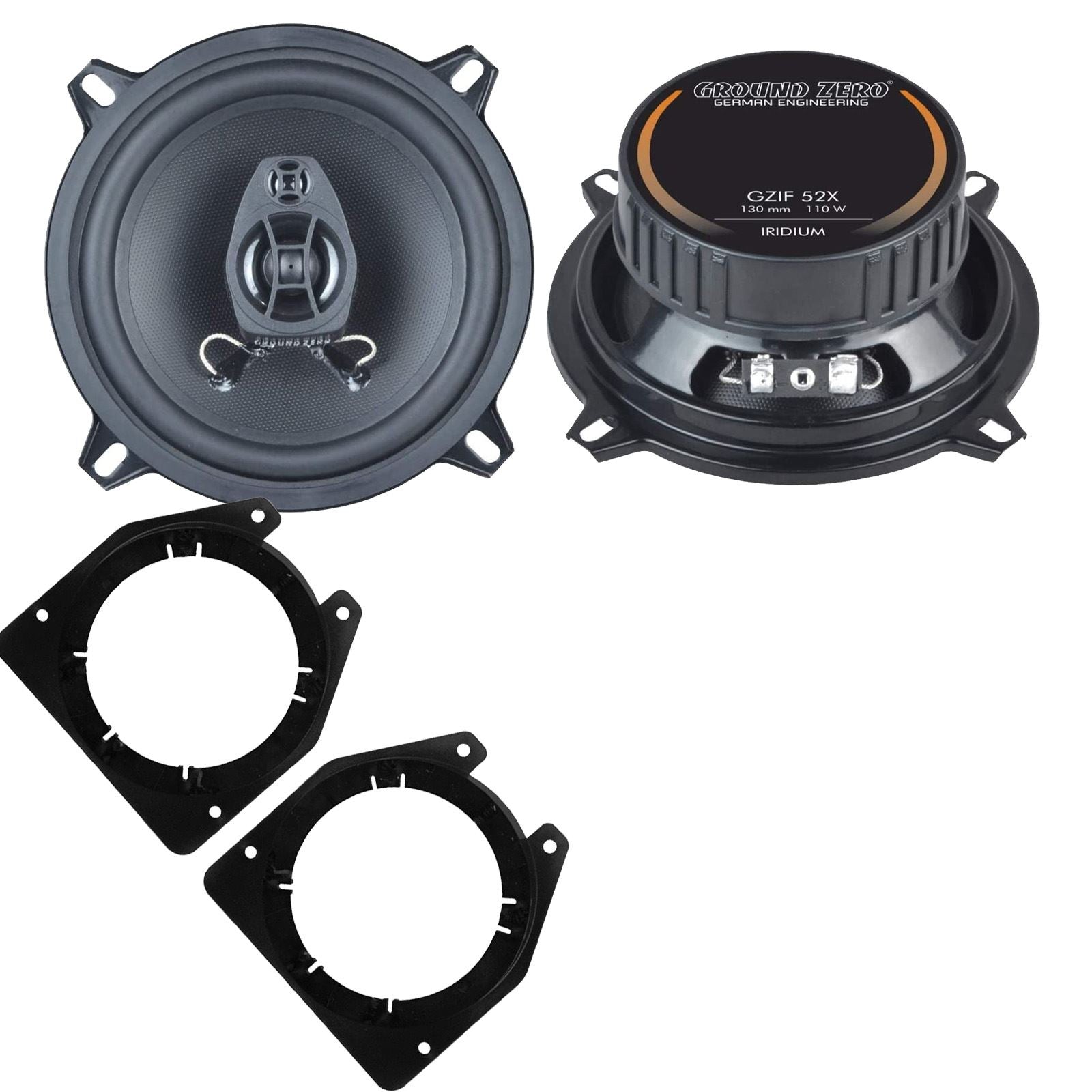 Ground Zero 2-Way 130mm/13cm/5.25" Car Coaxial Speakers (Pair Max 220 Watts) Fits GMC VAN 1996-96