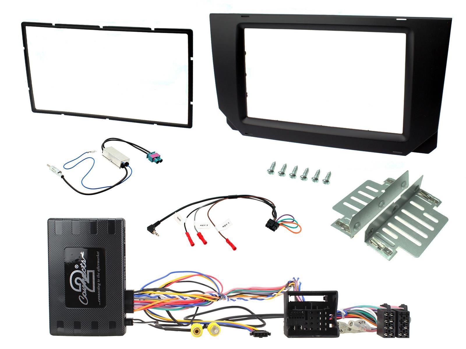 Connects2 Double Din Stereo Fitting kit for Seat Arona 2017-2021 | Seat Ibiza	KJ 2017-2021 Vehicle Specific Stereo Screen Steering Controls Fitting Kit