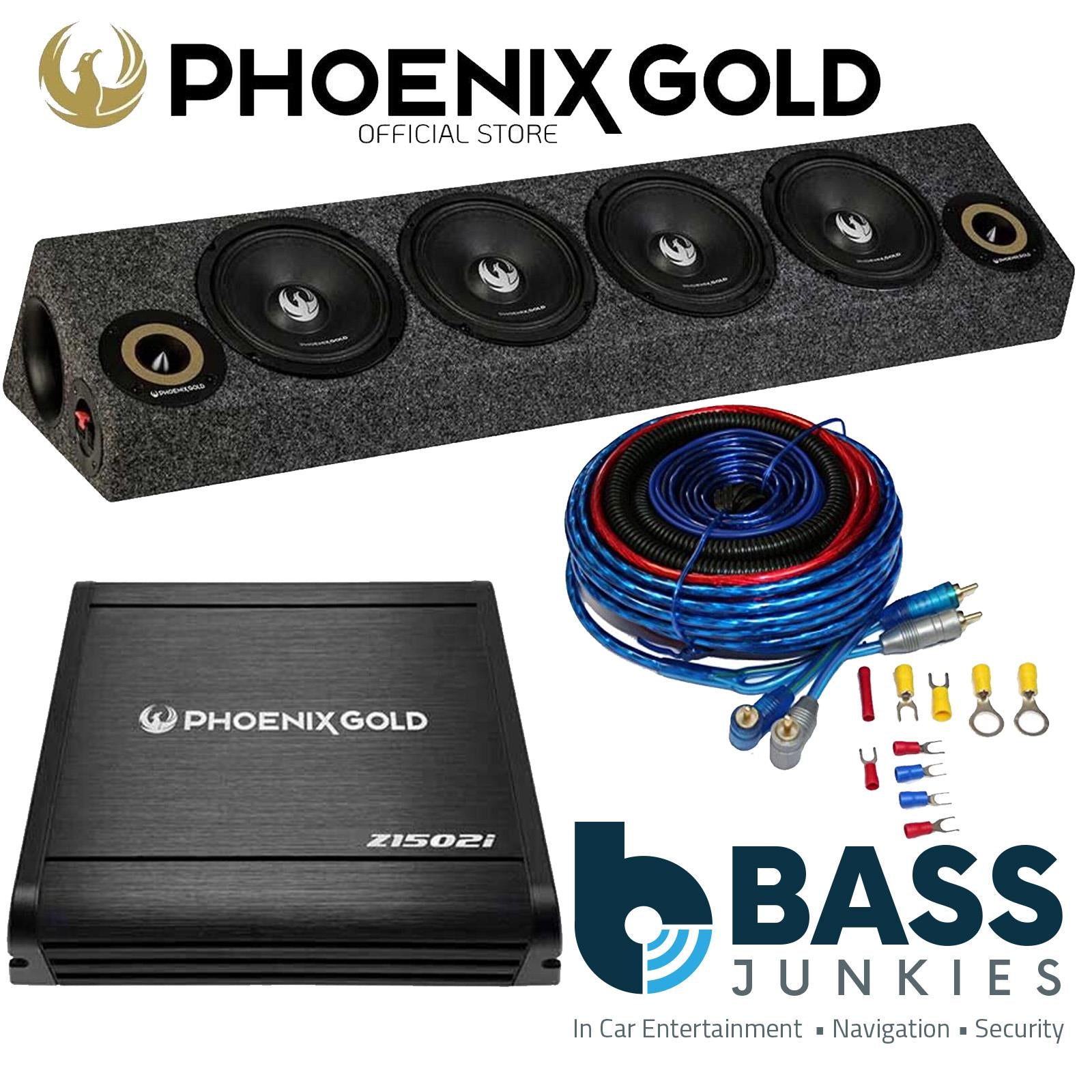 Phoenix Gold 1520W 4 x 6.5" Midbass & 2 x 3.6" Tweeter Enclosure & Car Amp Kit