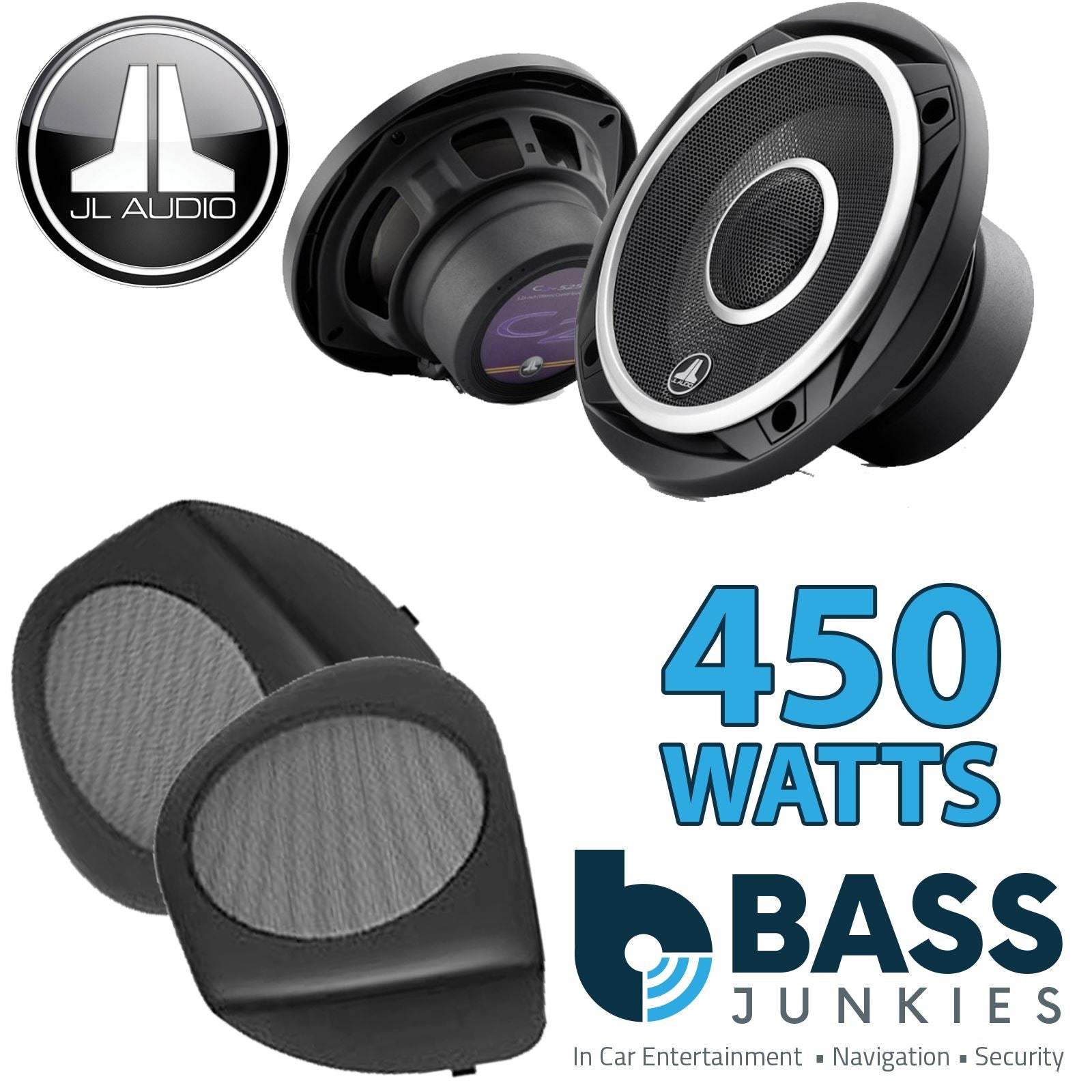 JL Audio C2-525X 2-Way 130mm/13cm/5.25" Coaxial Speakers (Per Pair 450 Watts) Fits Volvo S40 1996-00 | V40 94-04