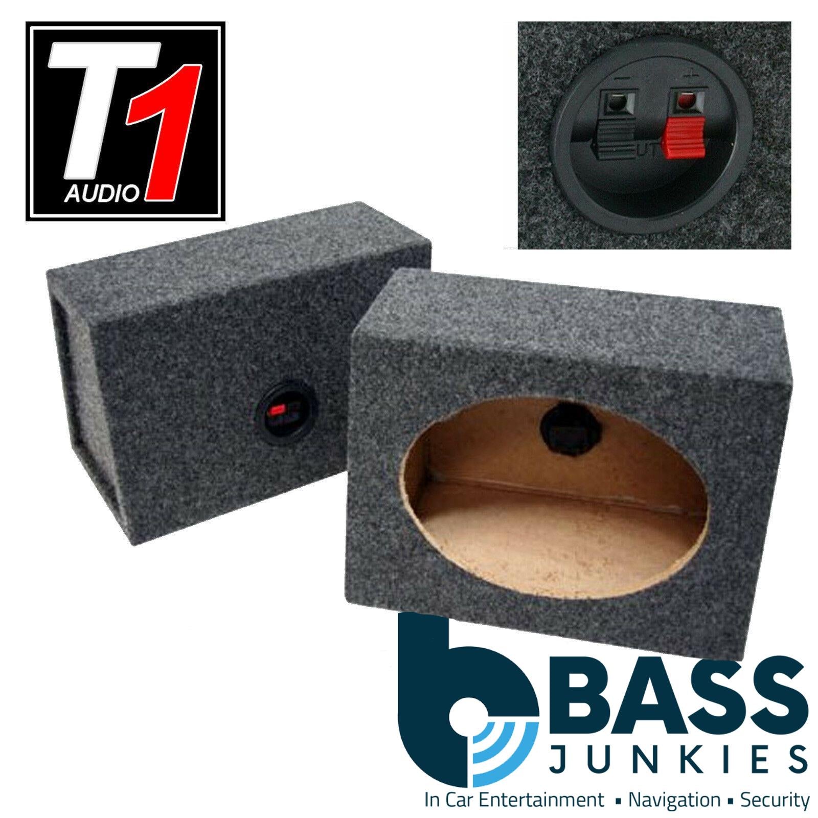T1 Audio Pair of 6x9 6 x 9 Car Speaker MDF Bass Box Enclosure (GREY Carpet)