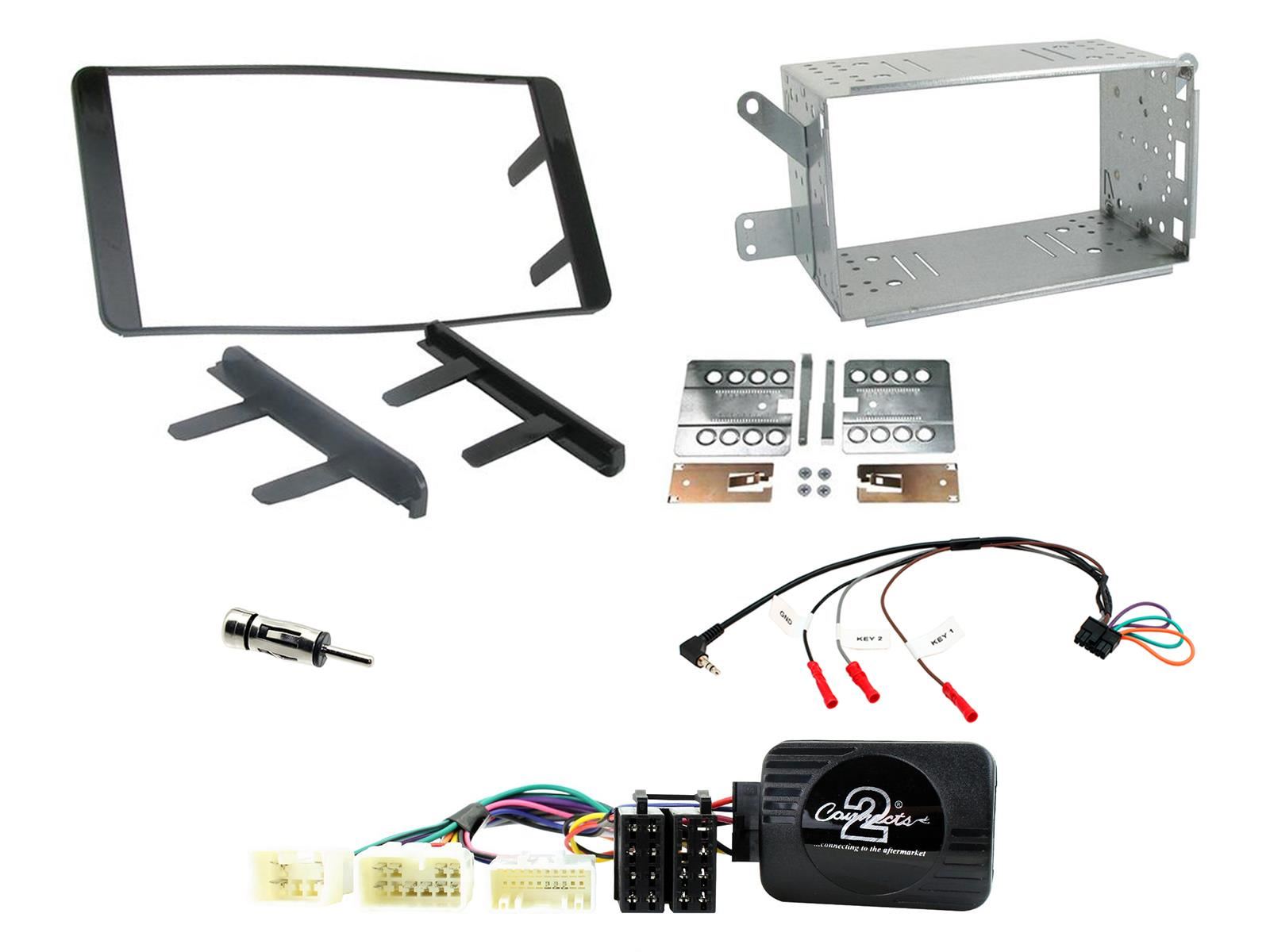 Grundig 6.8" Apple Android Double Din Stereo Fitting Kit + Steering Wheel Stalk Controls to fit Toyota Fortuner 2007-15