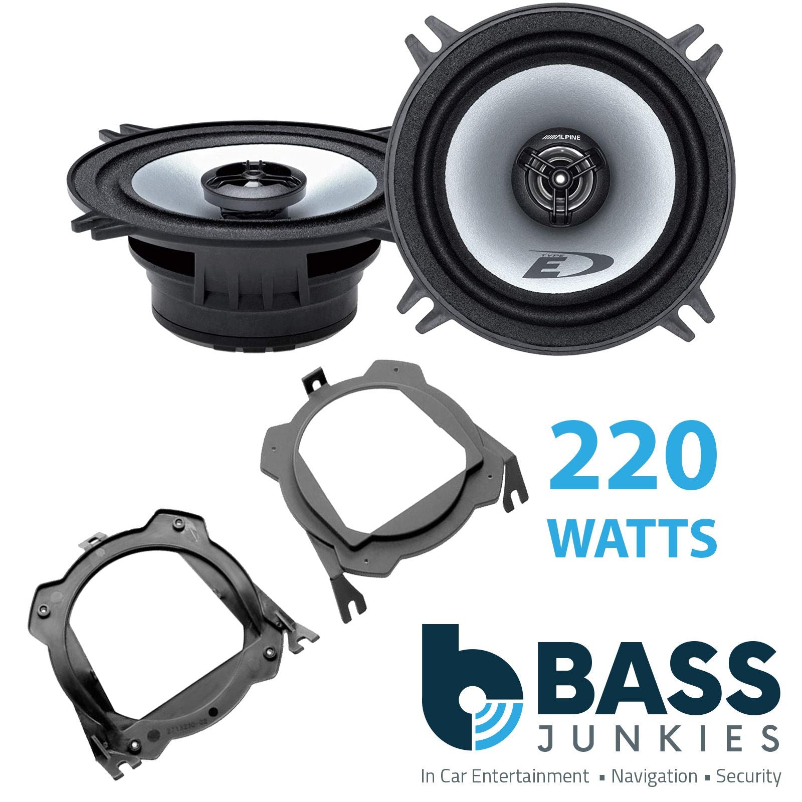 Alpine SXE-1325S 2-Way 130mm/13cm/5.25" Coaxial Speakers (Per Pair 400 Watts) Fits Vauxhall Corsa 1993-06 | Tigra 94-00