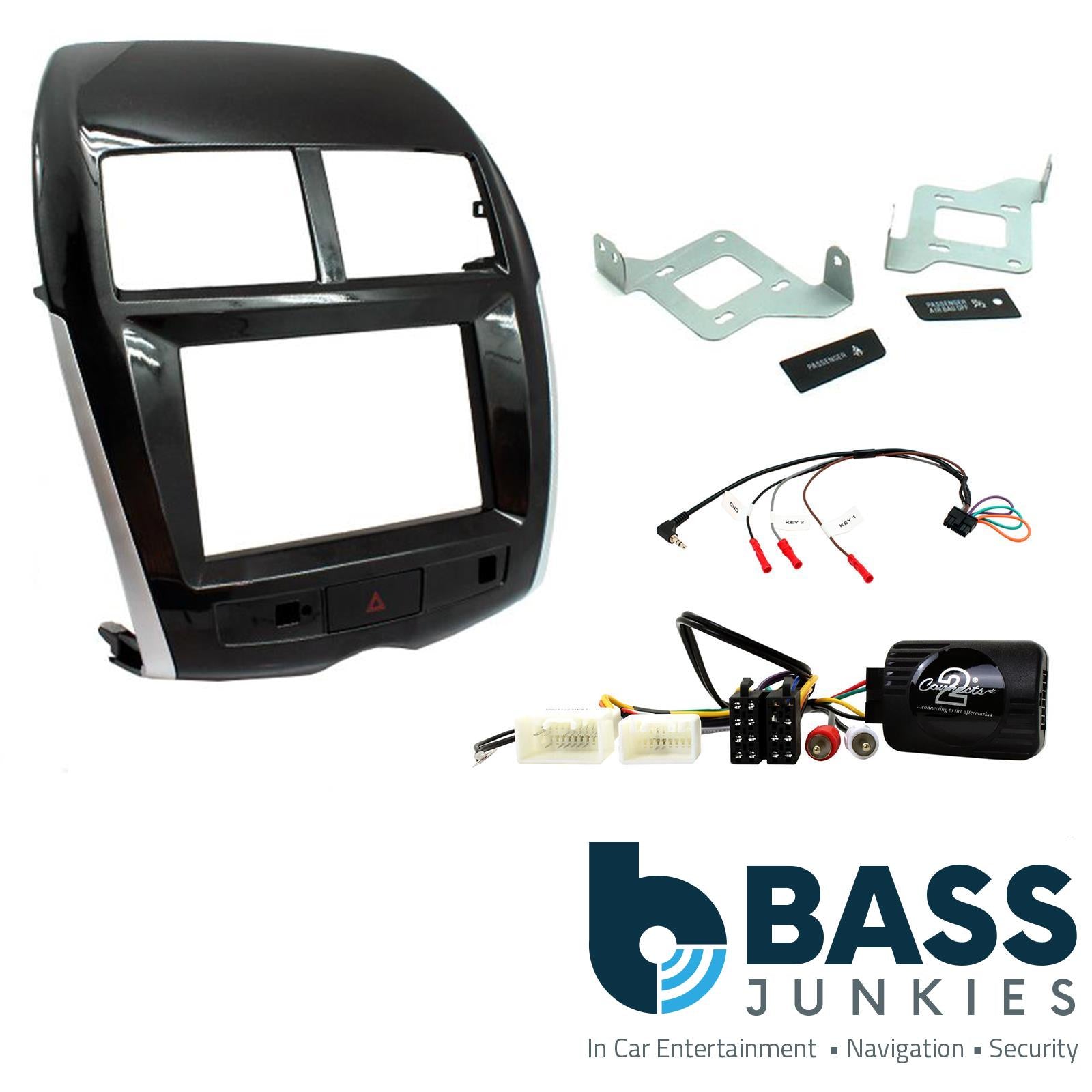 Connects2 CTKMT10 - Mitsubishi ASX 2014 Onwards Double Din Fascia & Steering Wheel Interface Installation Kit
