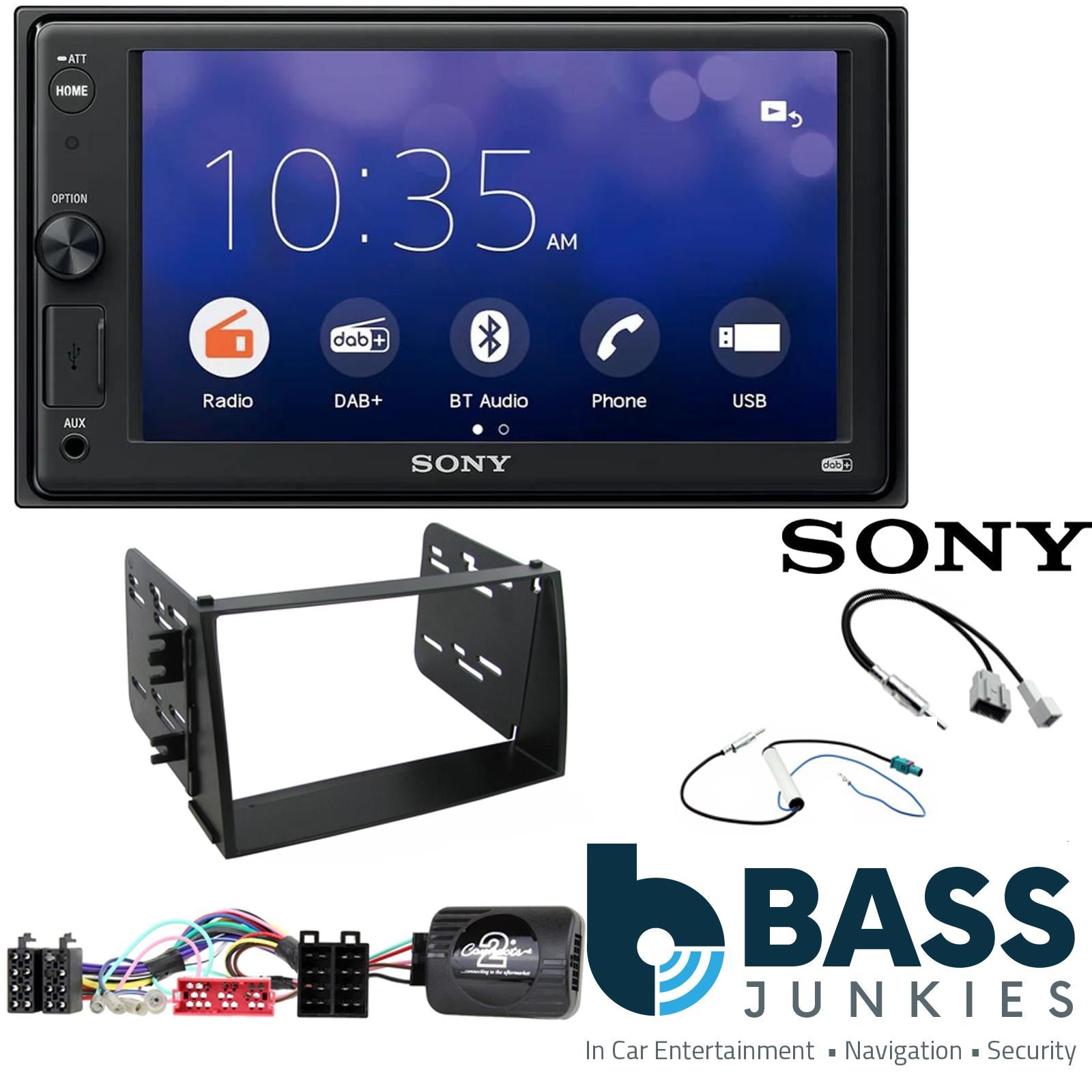 SONY XAV-1550D DAB+ Smart Bluetooth Car Radio + Stereo fitting kit + Steering Wheel Controls Loom for Kia Soul 2009-2011