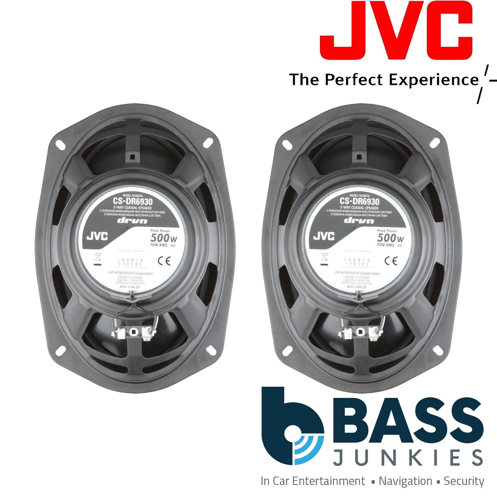 JVC CS-DR6930 6"x9" 3-Way 1000 Watts a Pair 6x9" Coaxial Speakers with Grey 6"x9" Speaker Boxes & 8m of Oxygen Free 16AWG Speaker Cable