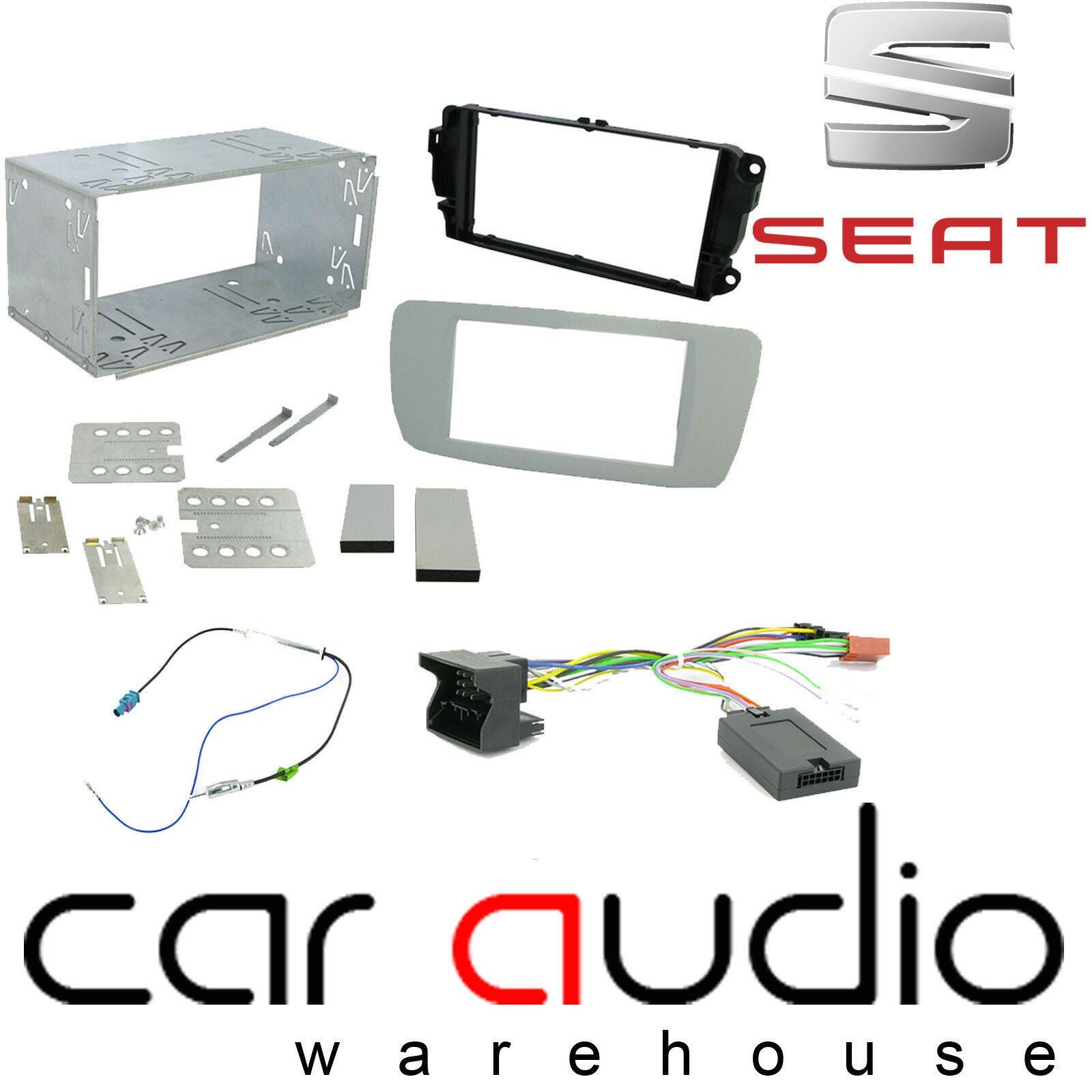 Connects2 CTKST03 - Seat Ibiza 2008-2014 Double Din Fascia & Steering Wheel Interface Installation Kit
