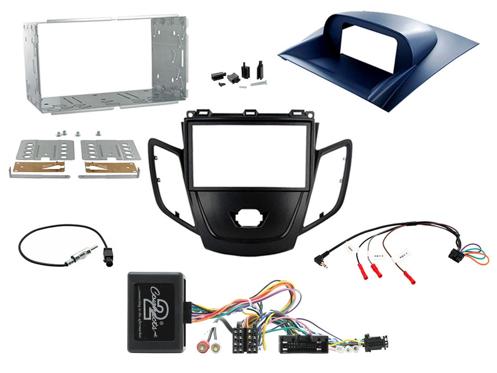 Grundig 6.8" Apple Android Double Din Stereo Fitting Kit + Steering Wheel Stalk Controls to fit Ford Fiesta 2010-12