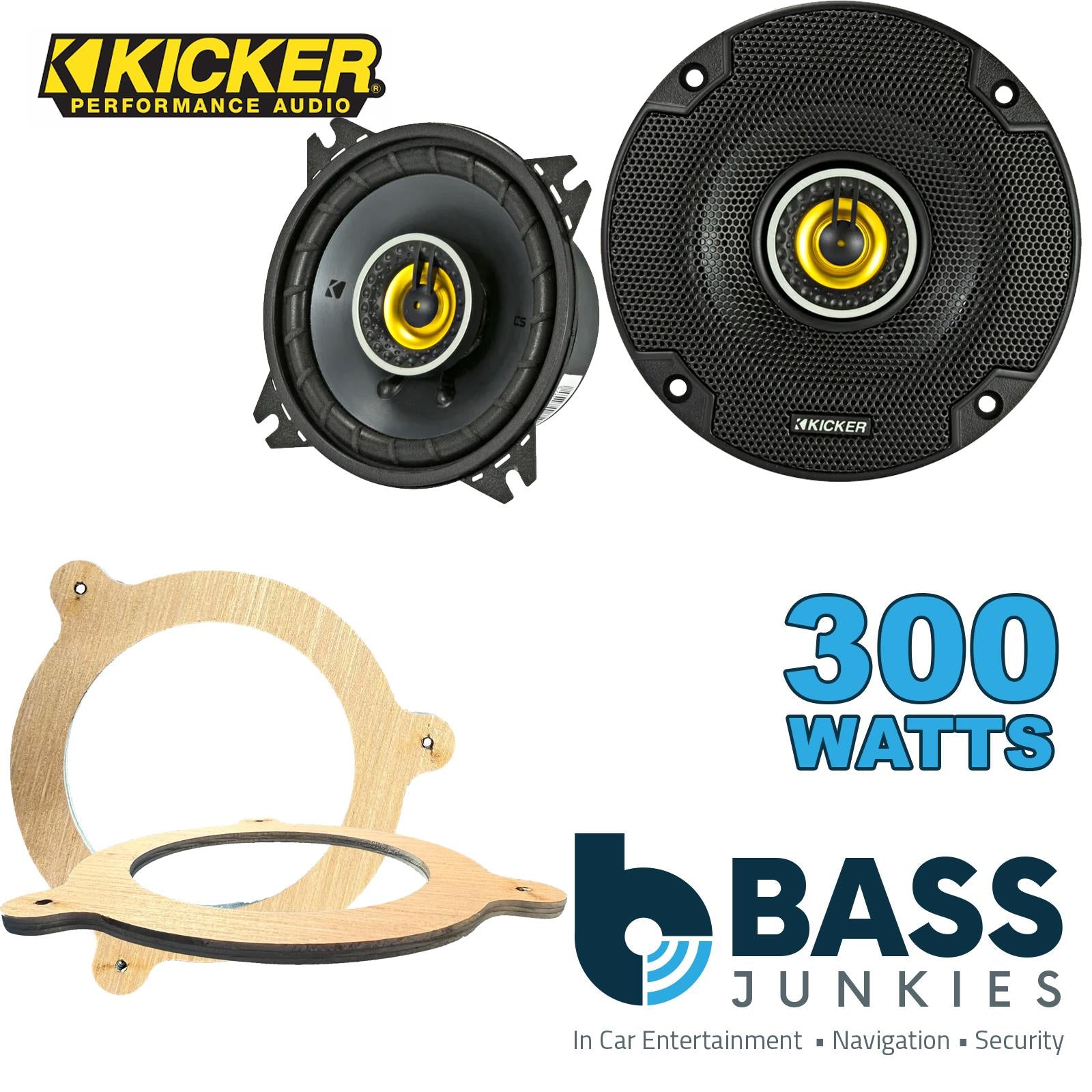 Kicker CSC44 100mm/10cm/4" 2-Way Coaxial Car speakers (Per Pair Max 300|100 watts RMS) Fits BMW 3-Series (Convertible) 1998-06