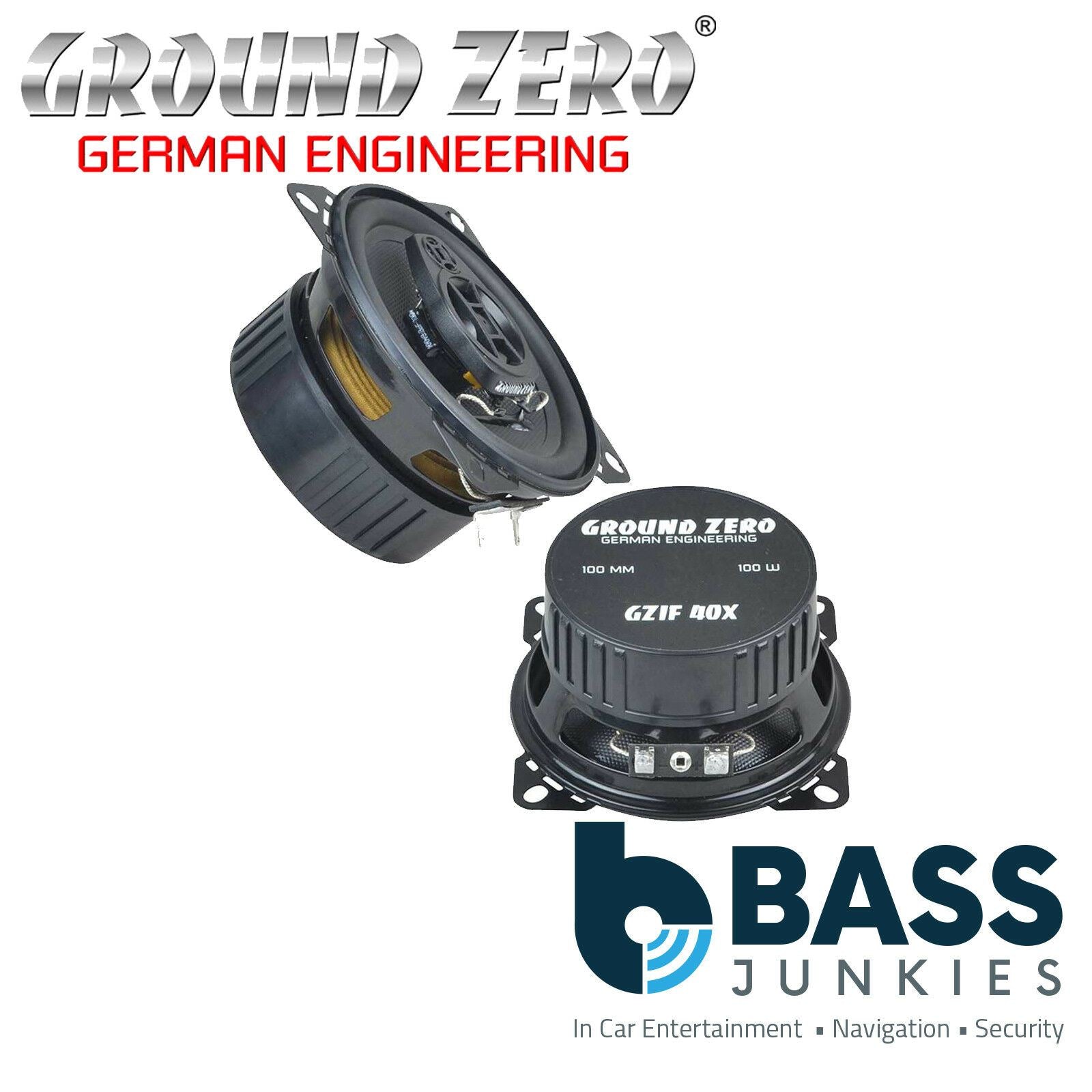 Ground Zero GZIF 40X - 4" Inch 10cm 2-Way 100 Watts 4 Ohm Car Speakers
