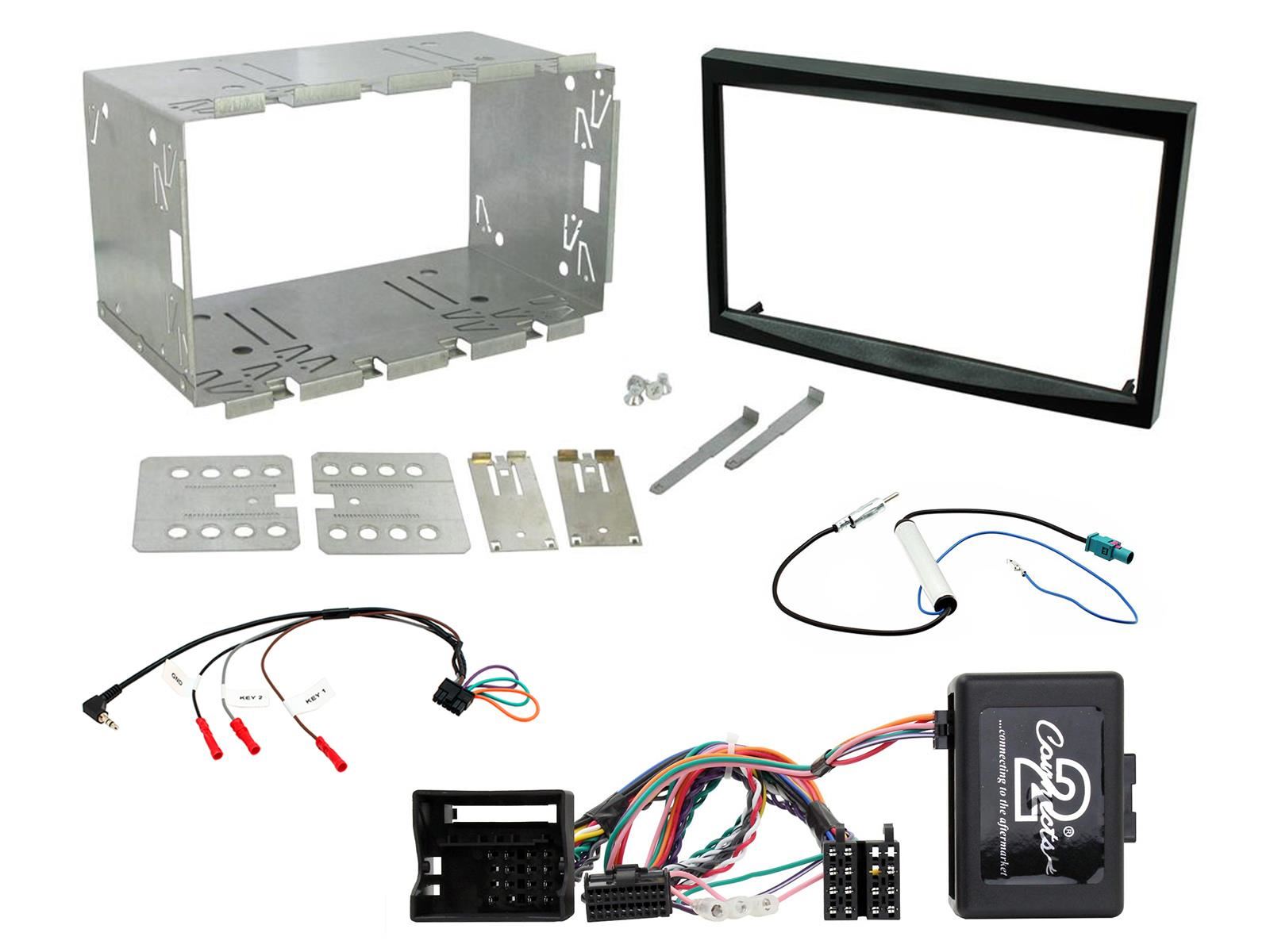 Connects2 CTKPE04 - Peugeot 207 2006 - 2012 Onwards Double Din Fascia & Steering Wheel Interface Installation Kit