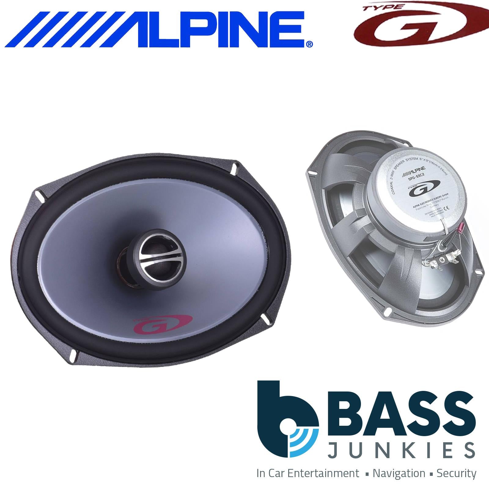 Alpine Type-G Series SPG-69C2 6 x 9" 16cm x 24cm 300 Watts 2 Way Coaxial Speakers (Pair)