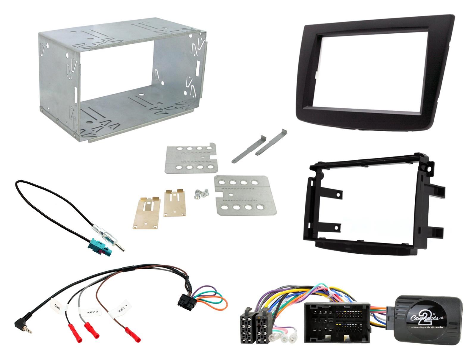 Grundig 6.8" Apple Android Double Din Stereo Fitting Kit + Steering Wheel Stalk Controls to fit Alfa Romeo Mito 2014-2018