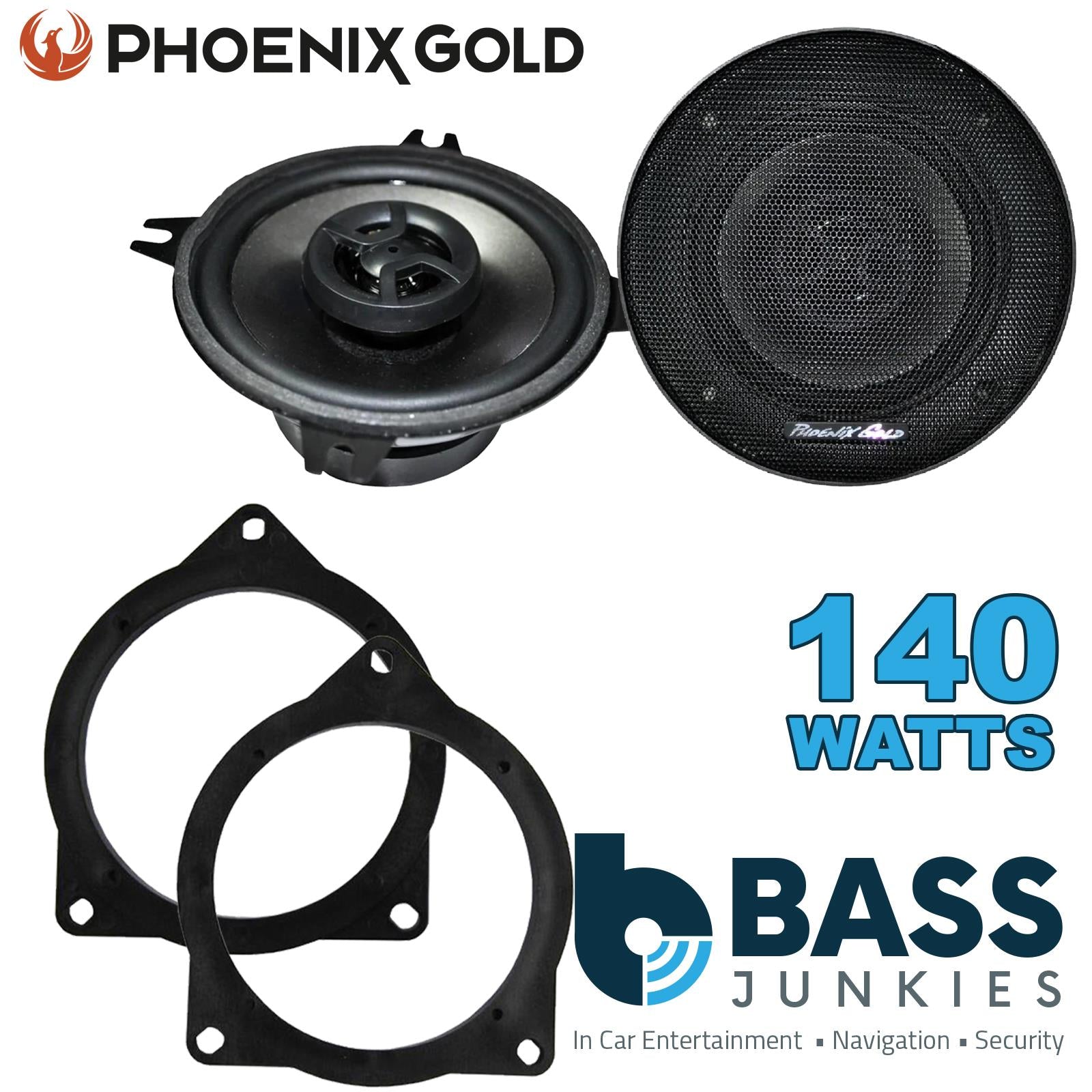 Phoenix Gold Z4CX 100mm/10cm/4" 2-Way Coaxial Car speakers (Per Pair Max 140|70 watts RMS) Fits BMW 3-Series 2011-19 | 4-Series 13-20 | 5-Series 03-10