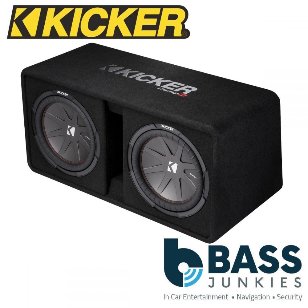 Kicker DCWR122 - CompR Dual 12" 2000 Watts 2 Ohm Double Vented Ported Loaded Bass Box Enclosure