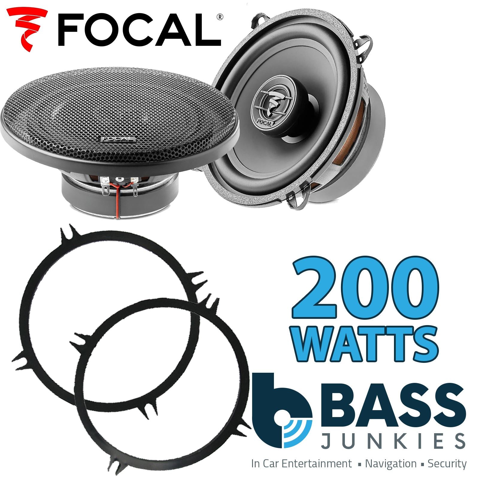 Focal Auditor ACX130 130mm/13cm/5.25" Car Coaxial Speakers (Pair Max 200 watts) Fits Universal