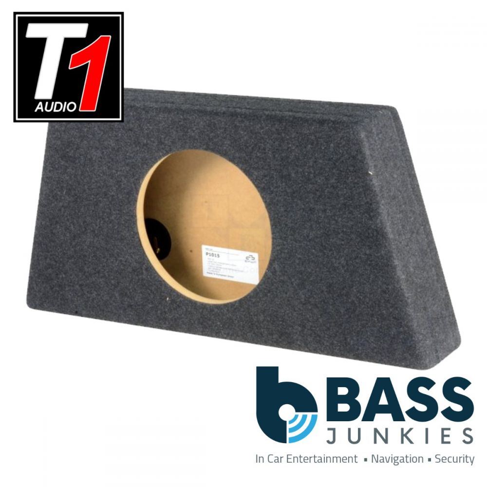 T1 Audio - 10" 25cm 250mm 15L Enclosure Fully Carpeted MDF Car Sub Subwoofer Bass Box - Grey