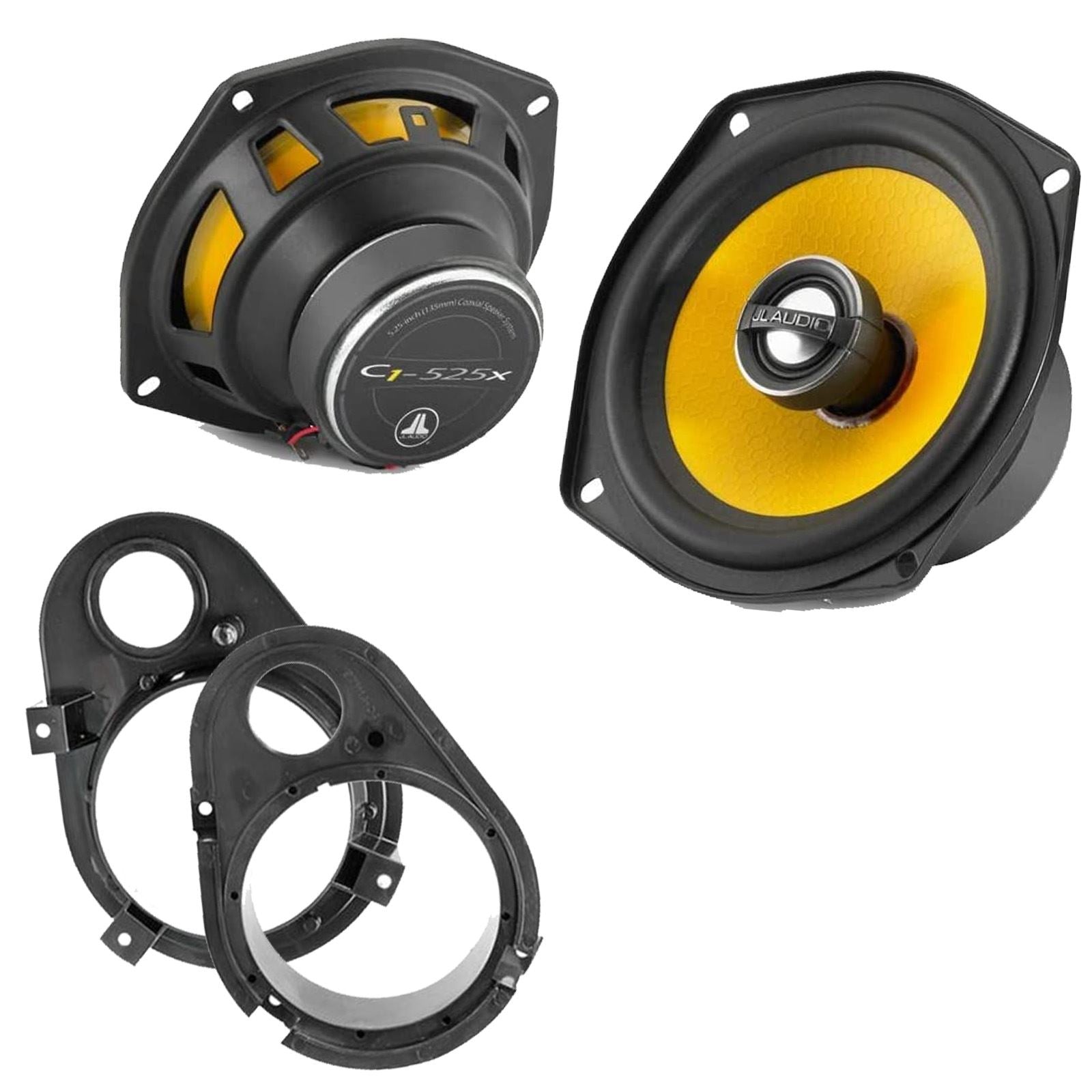 JL Audio C1-525X 2-Way 130mm/13cm/5.25" Coaxial Speakers (Per Pair 450 Watts) Fits Ford Escort 1990-00 | Orion 90-93