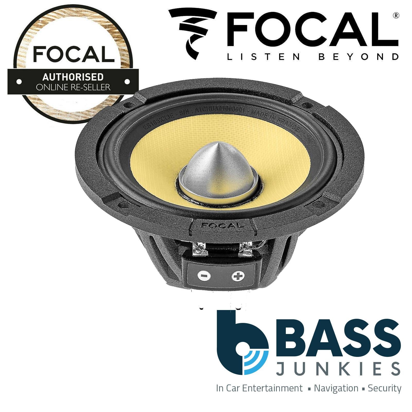 Focal ES165KX3 - ELITE K2 Power, 240 Watts 165mm 6.5" 3 Way Component Kit Car Door Speakers, 100W (RMS)