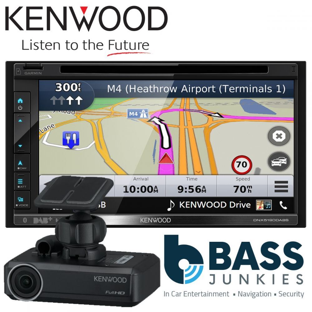 Kenwood DNX-5190DABS - 6.8” DAB MP3 USB Navigation Bluetooth Car AV Stereo Radio Tuner Player & Dash Camera