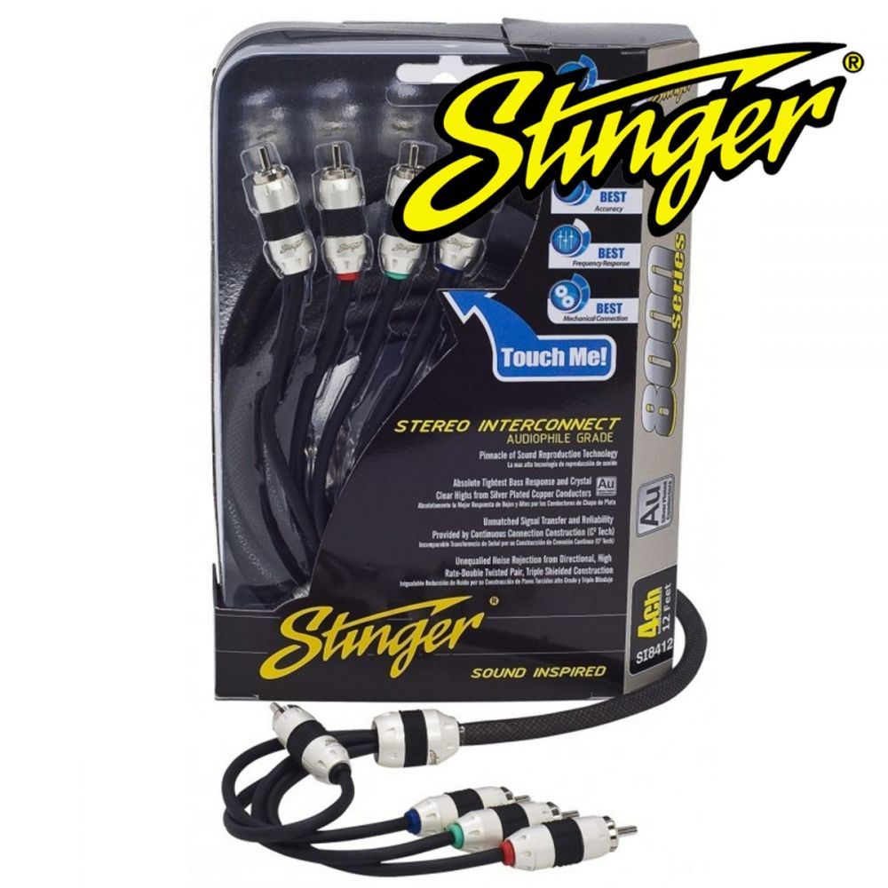 Stinger SI8417 8000 Series 5.18 Metre 17Ft  4 Channel Triple Shielded Silver Conductor