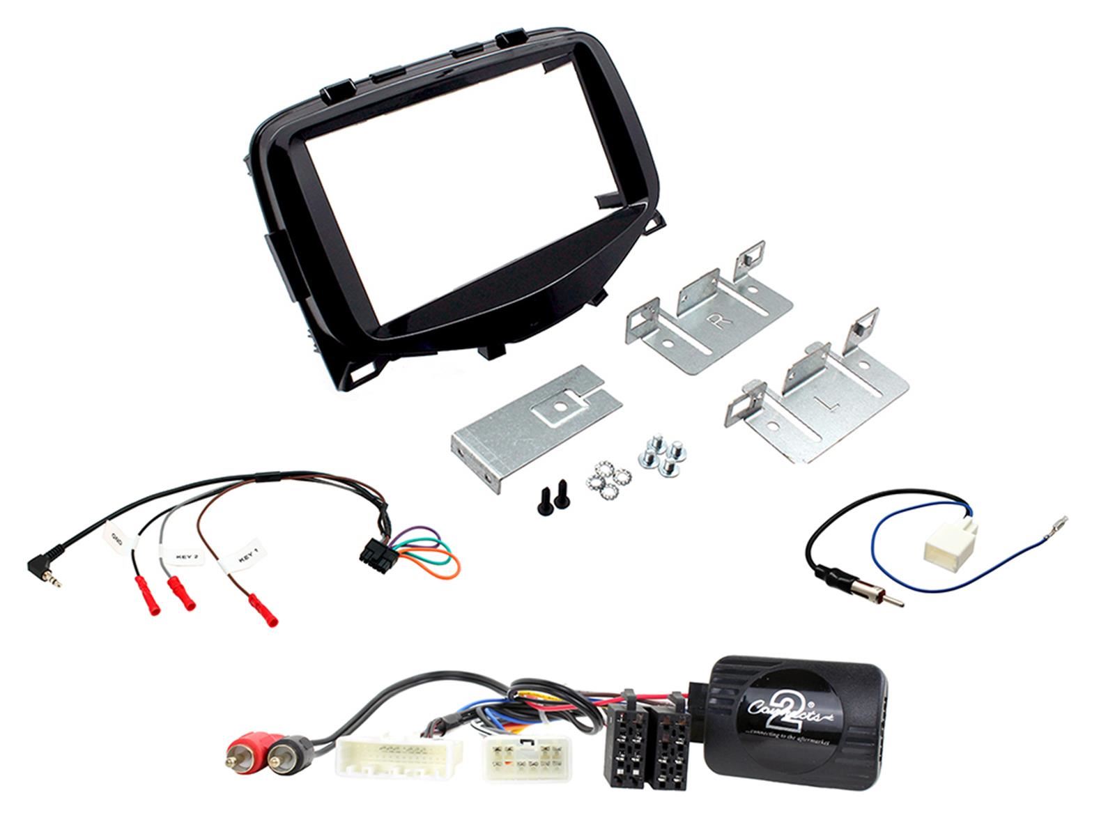 Grundig 6.8" Apple Android Double Din Stereo Fitting Kit + Steering Wheel Stalk Controls to fit Citroen C1 2014-21
