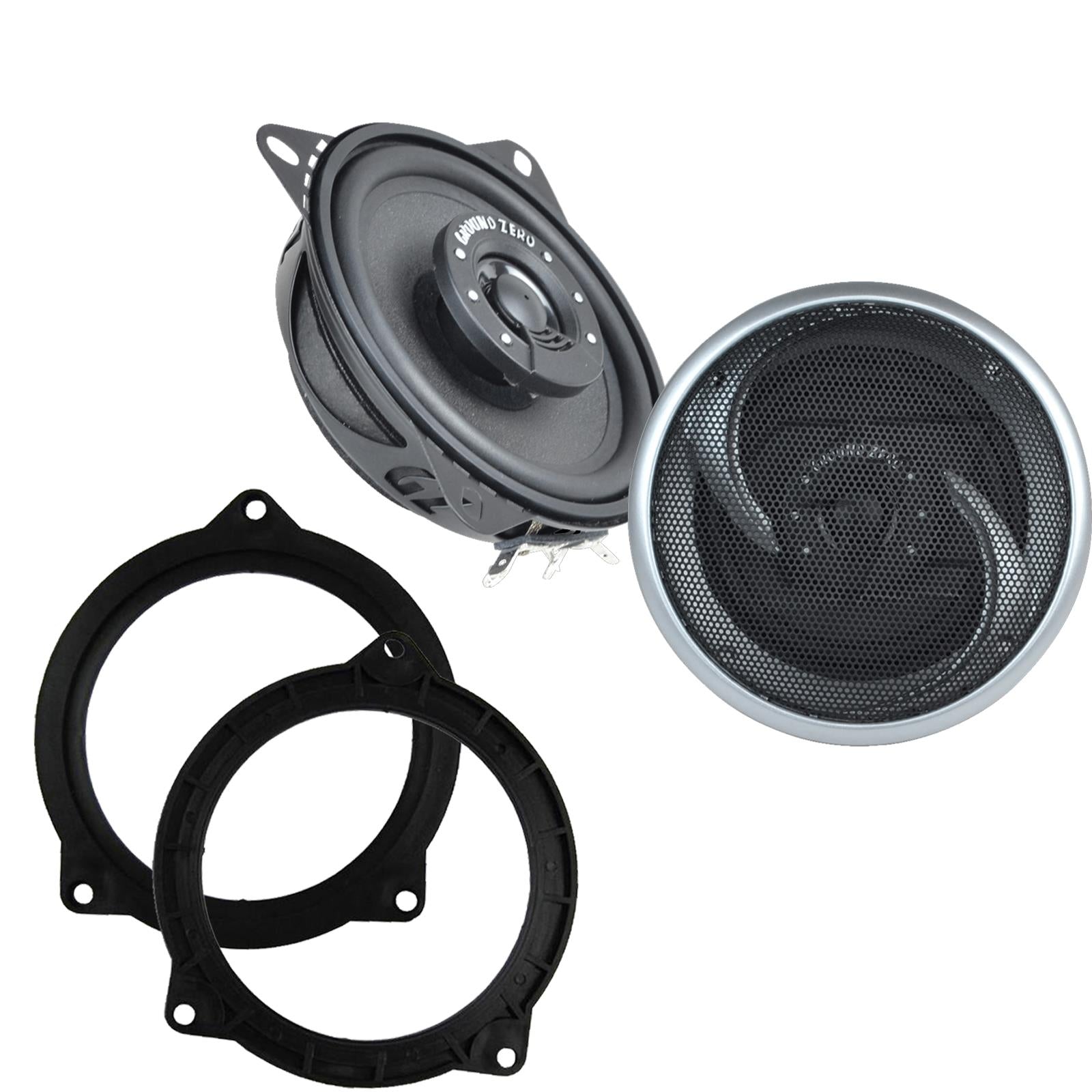 Ground Zero GZIF 4001FX 100mm/10cm/4" 2-Way Coaxial Car speakers (Per Pair Max 180|100 watts RMS) Fits BMW 5-Series 2011-17