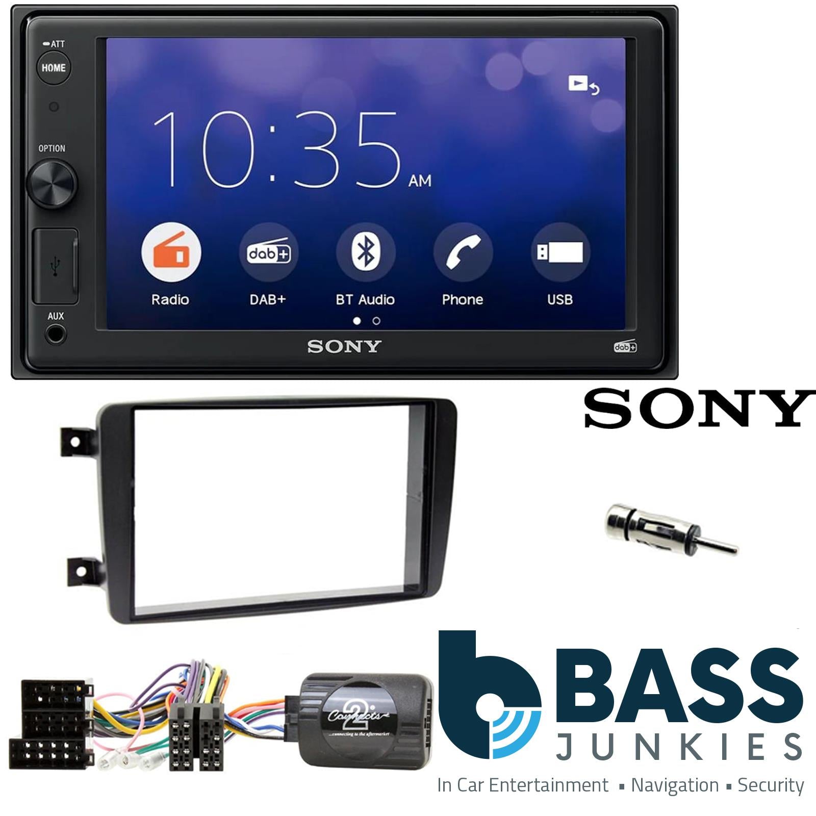 SONY XAV-1550D DAB+ Smart Bluetooth Car Radio + Stereo fitting kit + Steering Wheel Controls Loom for Mercedes C-Class 2001-2004 | Mercedes CLK 2002-2004
