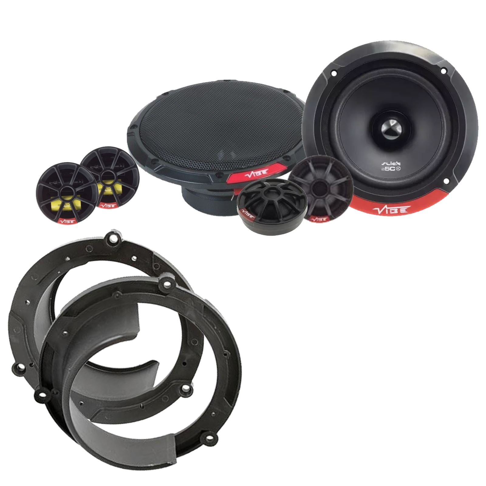 Vibe SLICK5C-V7 2-Way 130mm/13cm/5.25" Component Speakers (Per Pair 480 Watts) Fits Honda Accord 1999-03 | 2 03-09