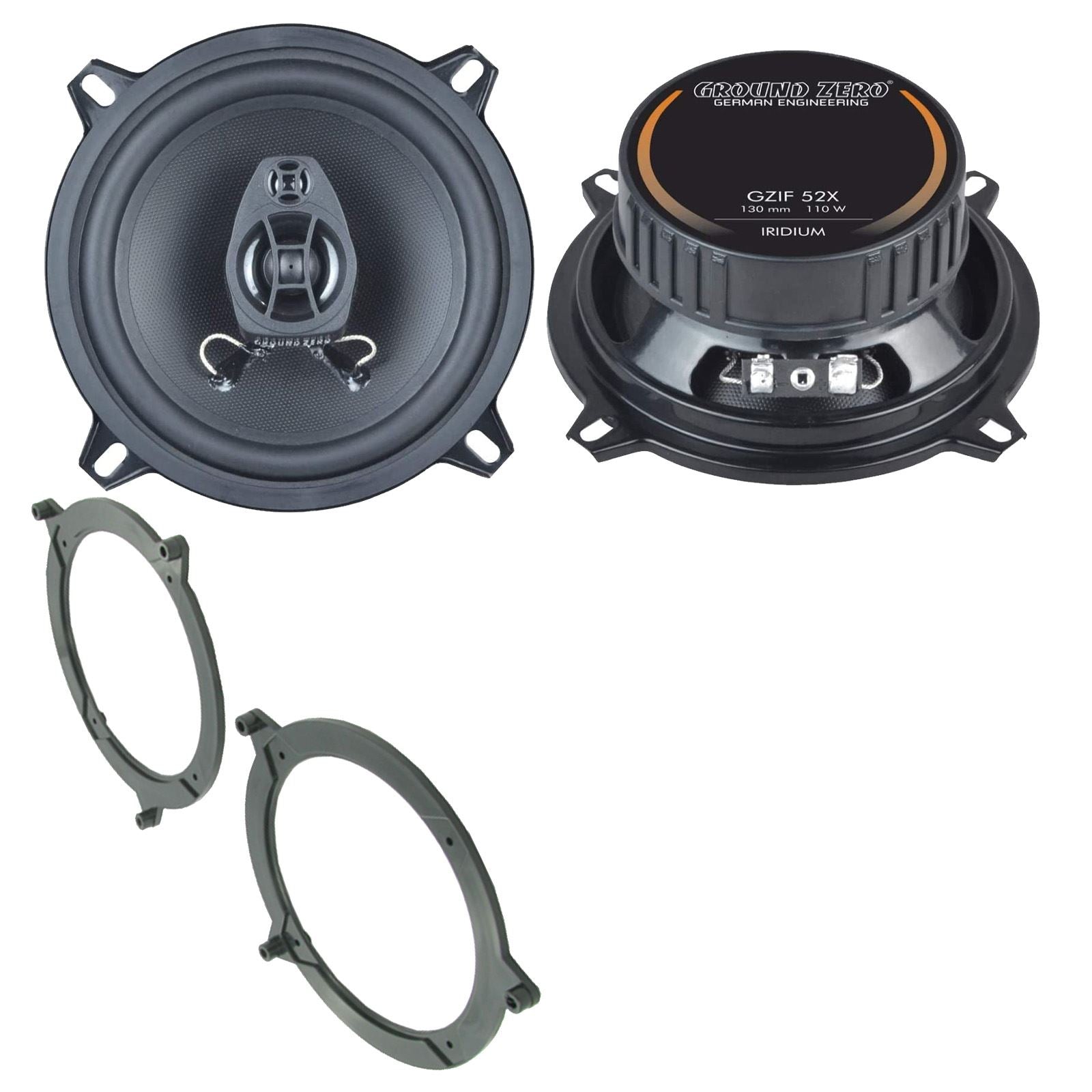 Ground Zero 2-Way 130mm/13cm/5.25" Car Coaxial Speakers (Pair Max 220 Watts) Fits BMW 3-Series 1999-05