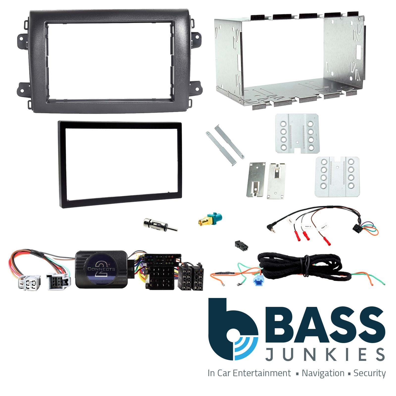 Double Din Stereo Fitting Kit + Steering Wheel Stalk Controls to fit Fiat Ducato 2021>