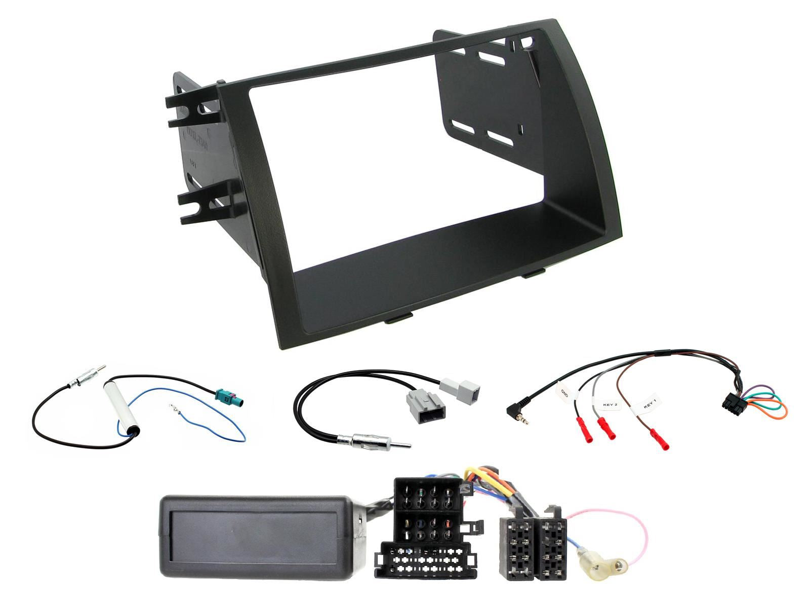 Grundig 6.8" Apple Android Double Din Stereo Fitting Kit + Steering Wheel Stalk Controls to fit Kia Sorento 2009-11