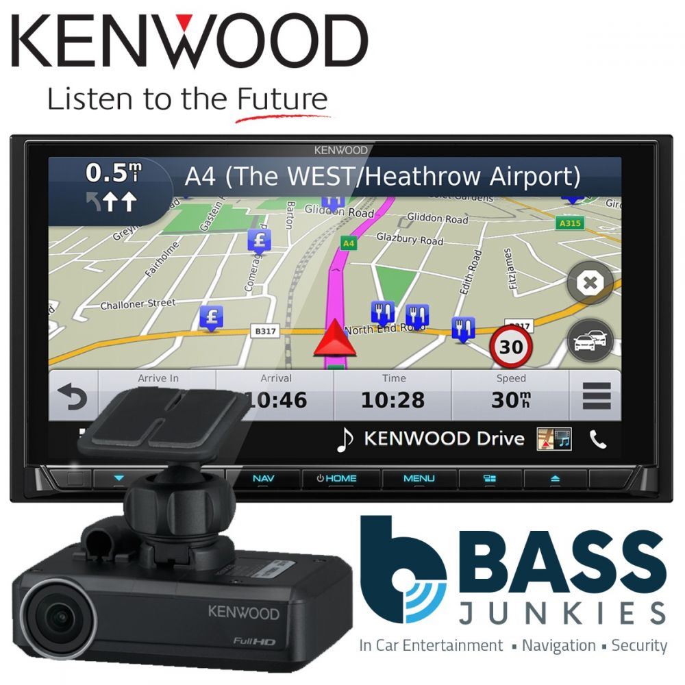 Kenwood DNX-9190DABS - 6.8” HD DAB+ Wifi Navigation Bluetooth DVD CD MP3 USB Car AV Stereo Radio Tuner Player & Dash Camera