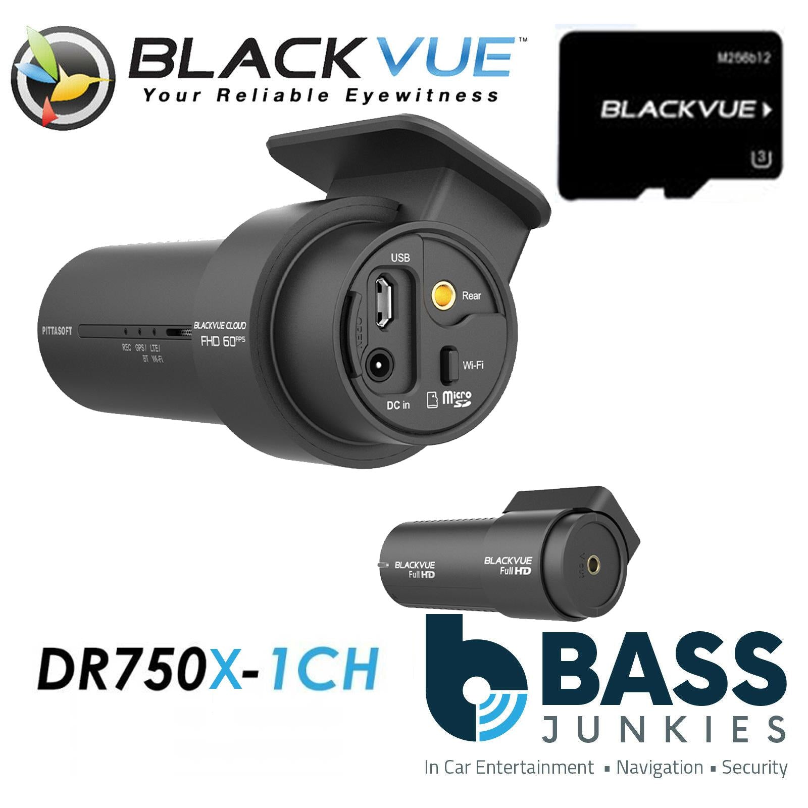 Blackvue DR750 IR-2CH 64GB GPS Full HD 1080p Wide Font & Rear Car Dash Camera WIFI Cloud @30fps Rear Camera @60fps Front Camera