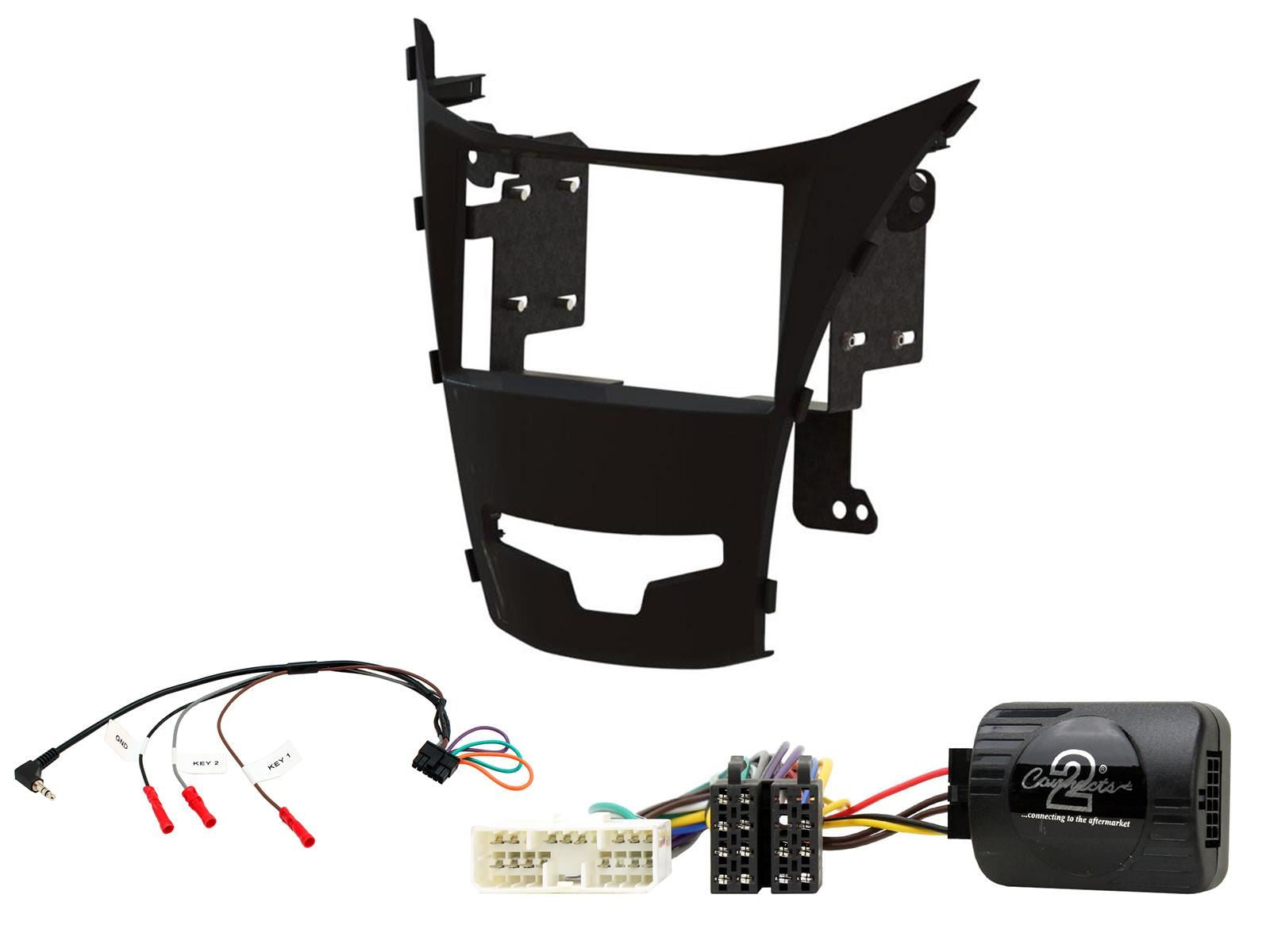 Grundig 6.8" Apple Android Double Din Stereo Fitting Kit + Steering Wheel Stalk Controls to fit SsangYong Korando 2013-17
